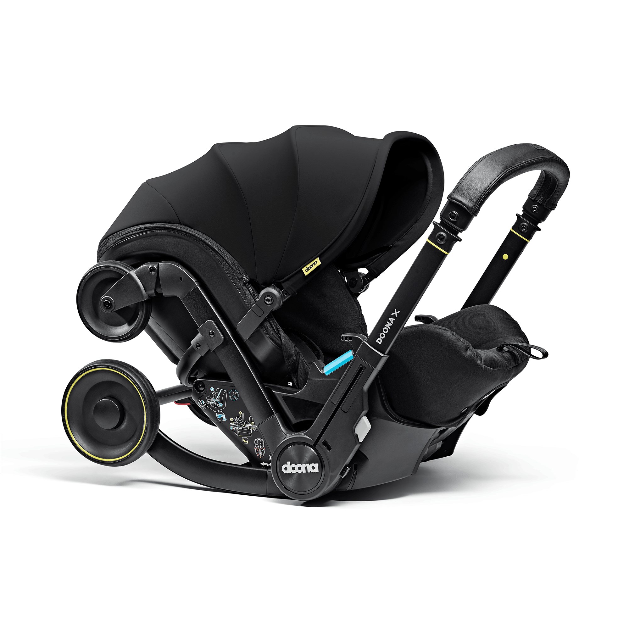 Kombi-Kinderwagen, doona, Schwarz – Produktansicht