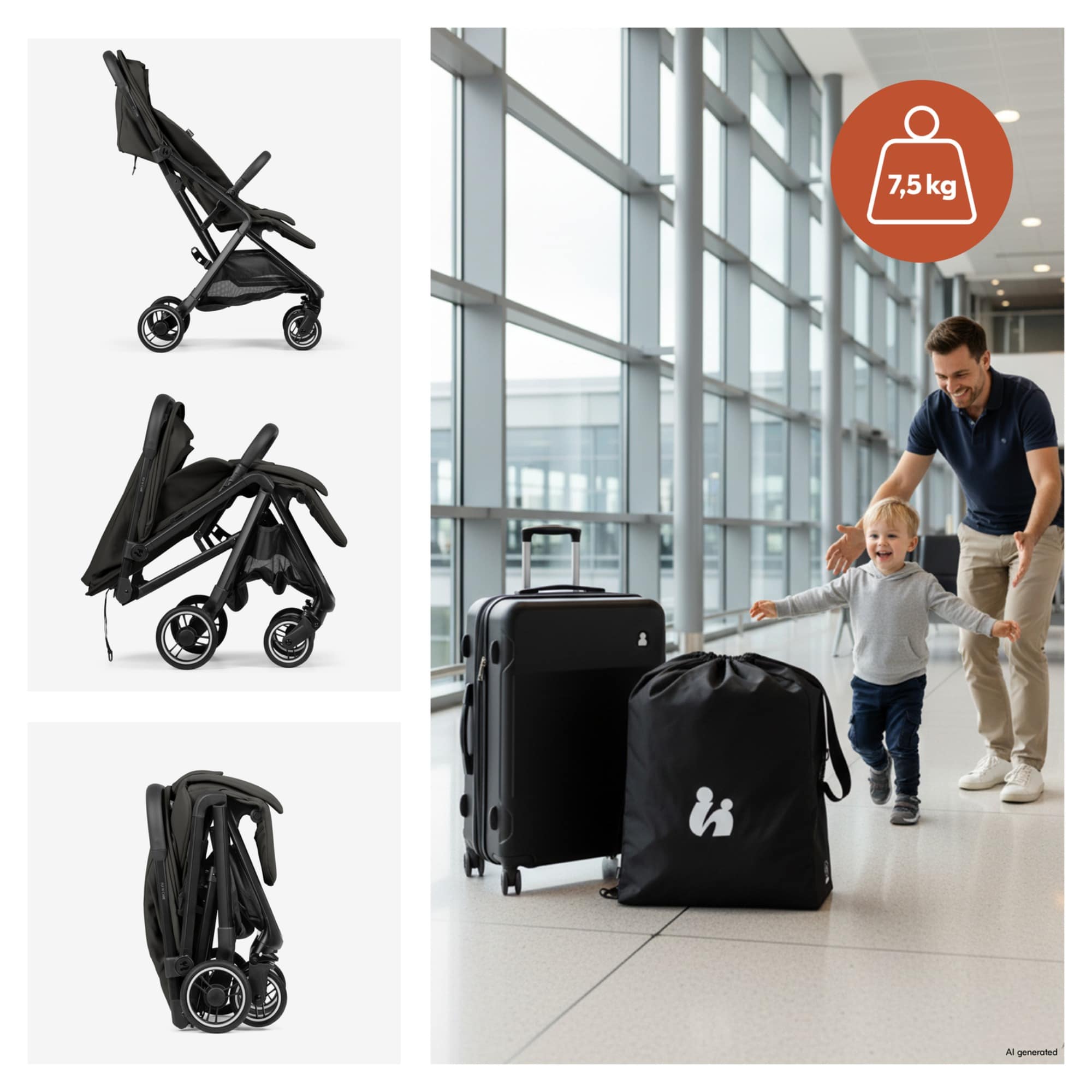 Reisebuggys, hauck, Schwarz – Produktansicht