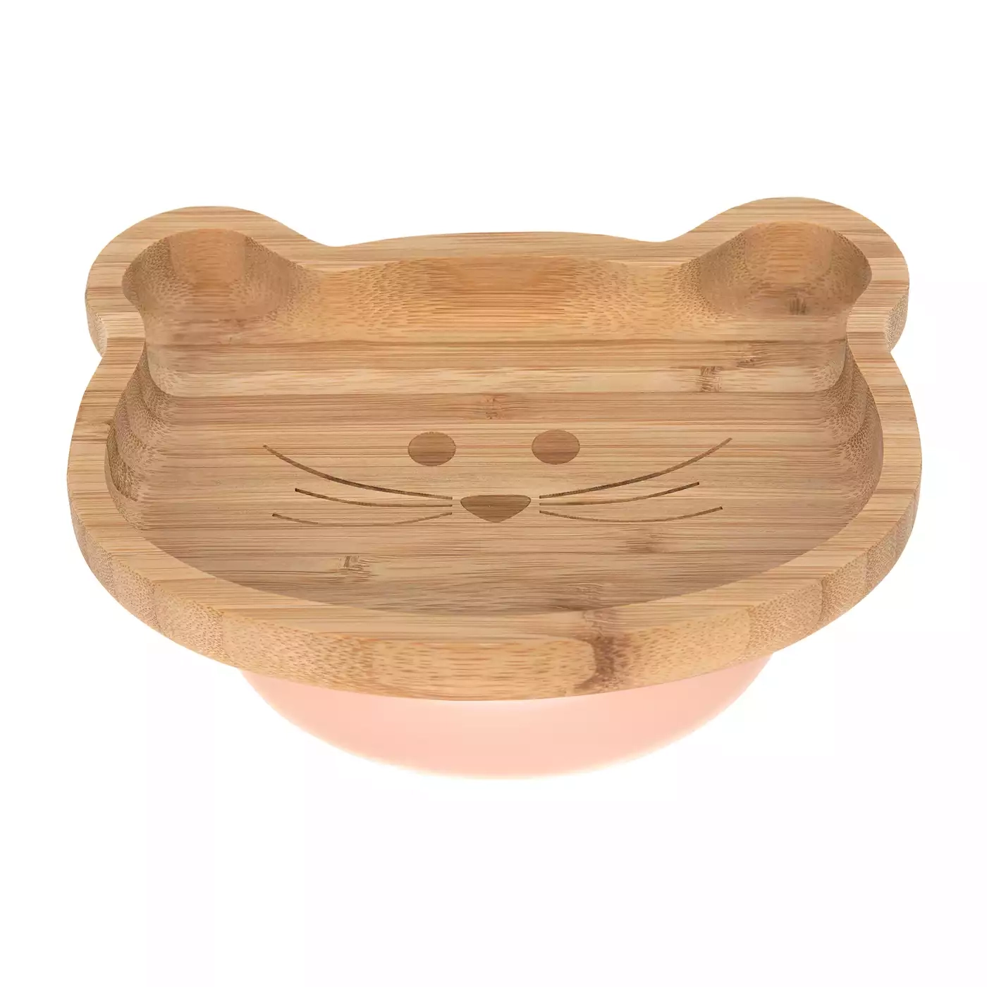 Bambus-Holz Kinderteller Little Chums Mouse LÄSSIG Pink Rosa Braun Braun 2000576360605 1