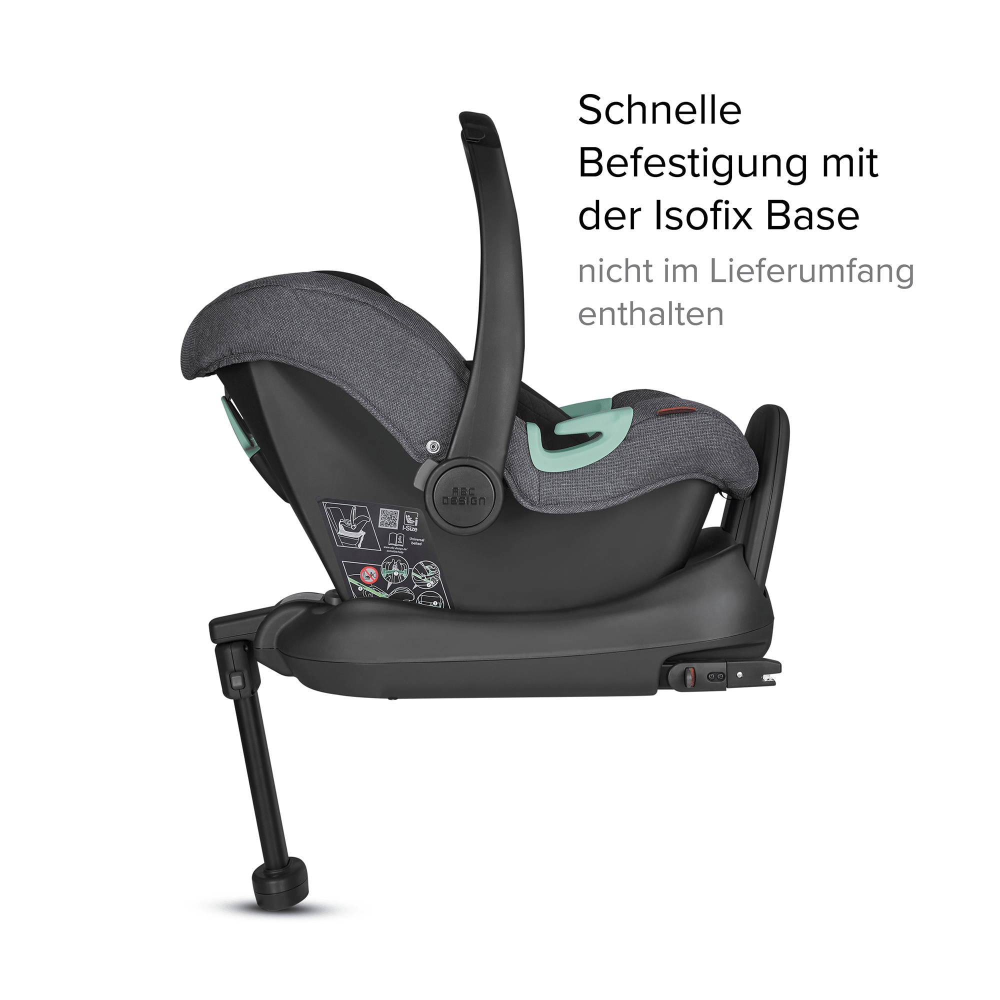 Babyschalen 0-13 kg, Gruppe 0+, ABC DESIGN, Grau – Produktansicht