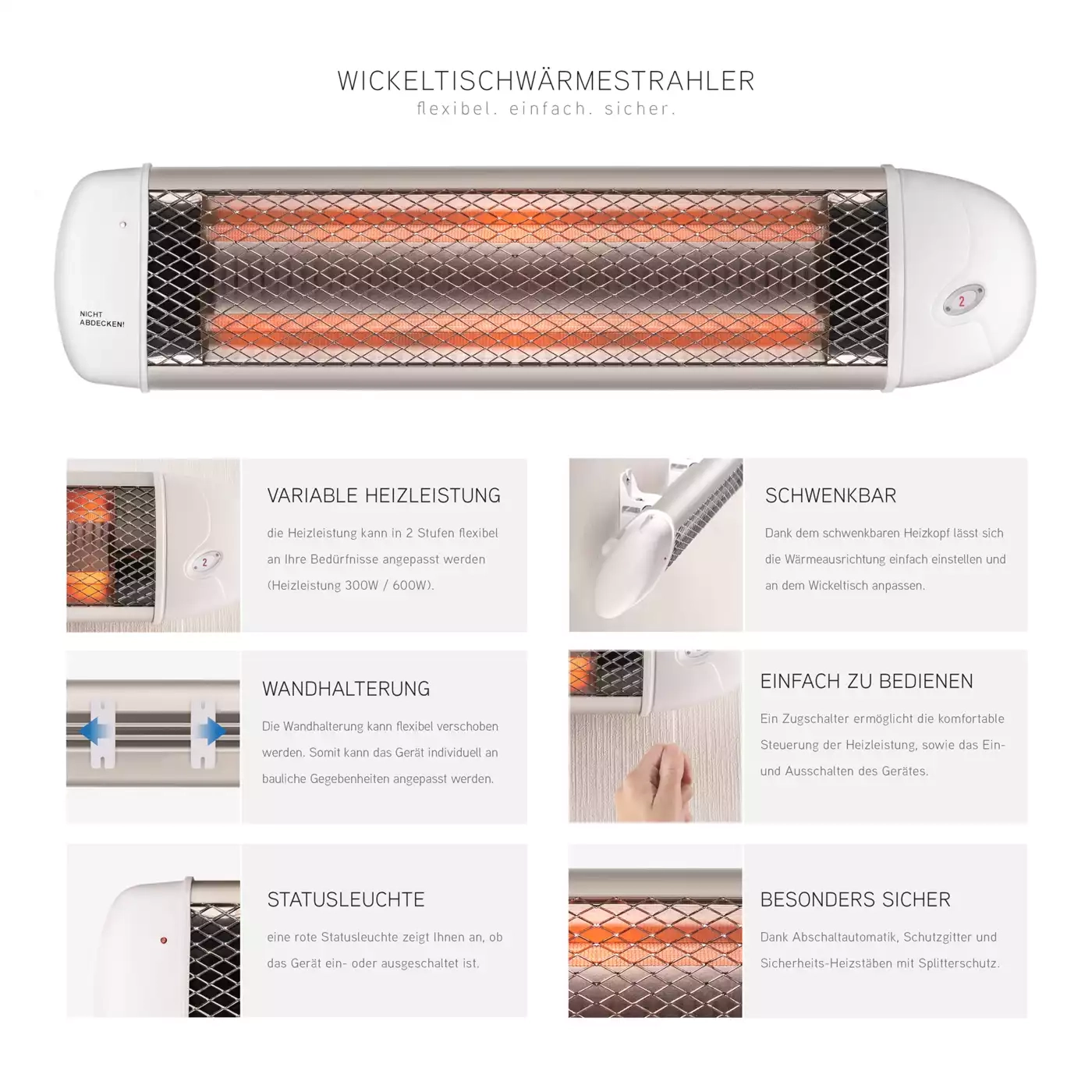 Heizstrahler, Safe & Care – Produktansicht