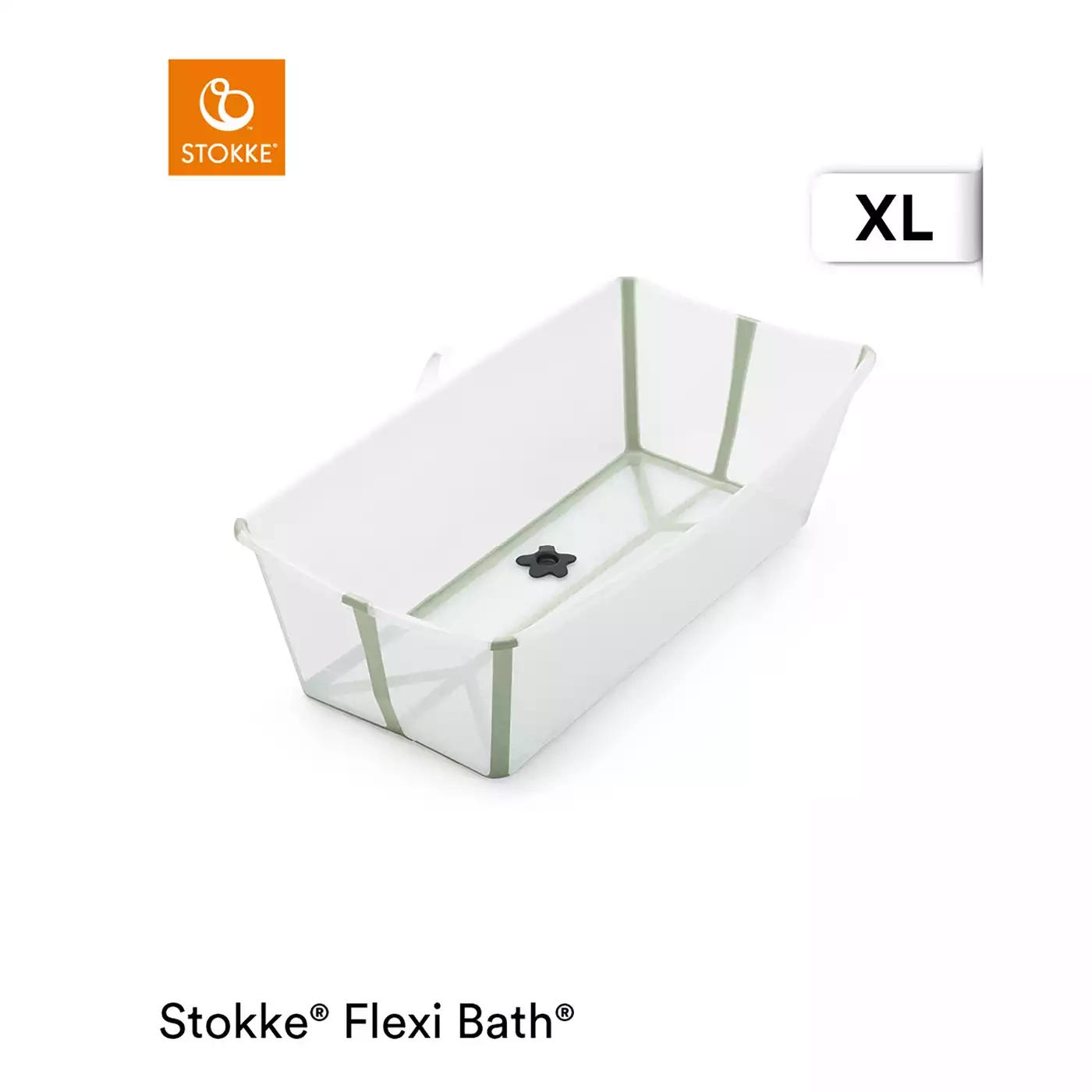Flexi Bath XL Transparent Green mit hitzeempfindlichem Stöpsel STOKKE Grün 2000582515808 1