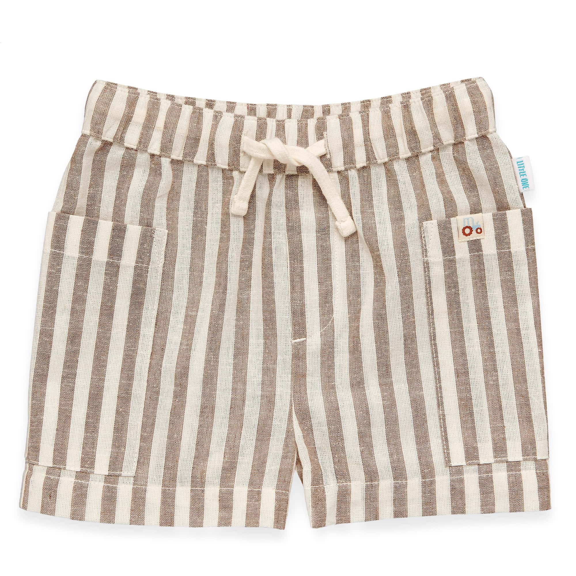 Kurze Hosen, LITTLE ONE, Braun – Besonderheit: aus 75% Baumwolle und 25% Leinen