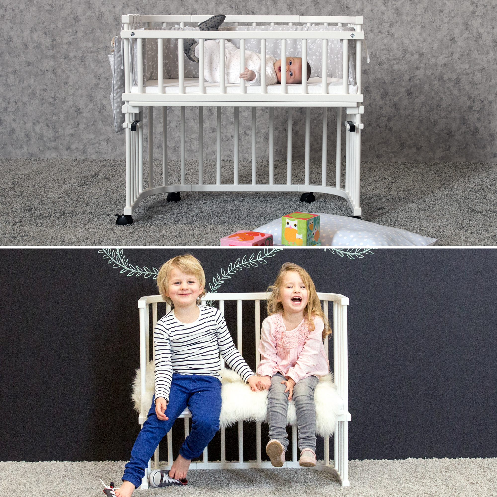Beistellbetten, babybay, Weiß – Produktansicht
