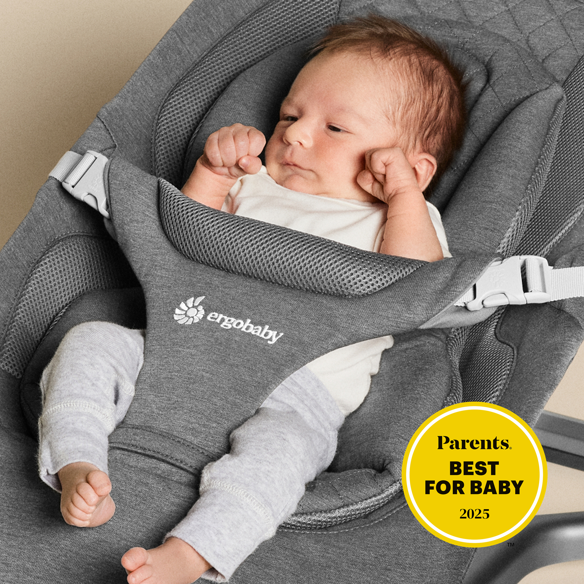 Wippen, ERGObaby, Grau – Besonderheit: Babywippe für Kinder ab Geburt bis ca. 3 Jahre (2,5 – 13,2 kg)