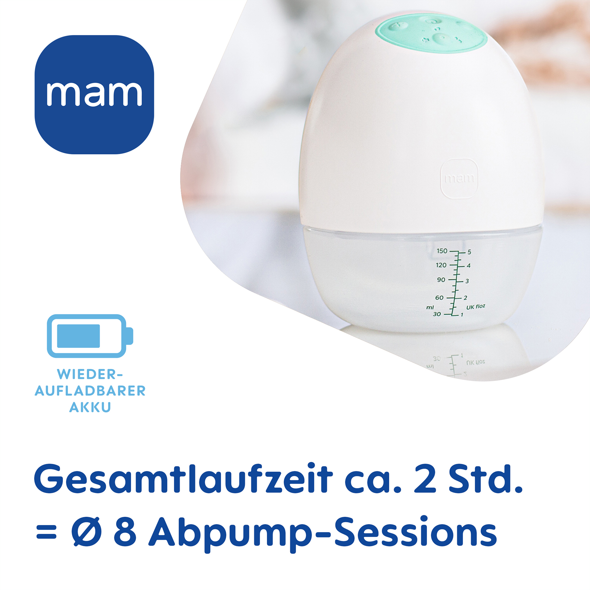 Hands Free Milchpumpen, MAM, Weiß – Produktansicht