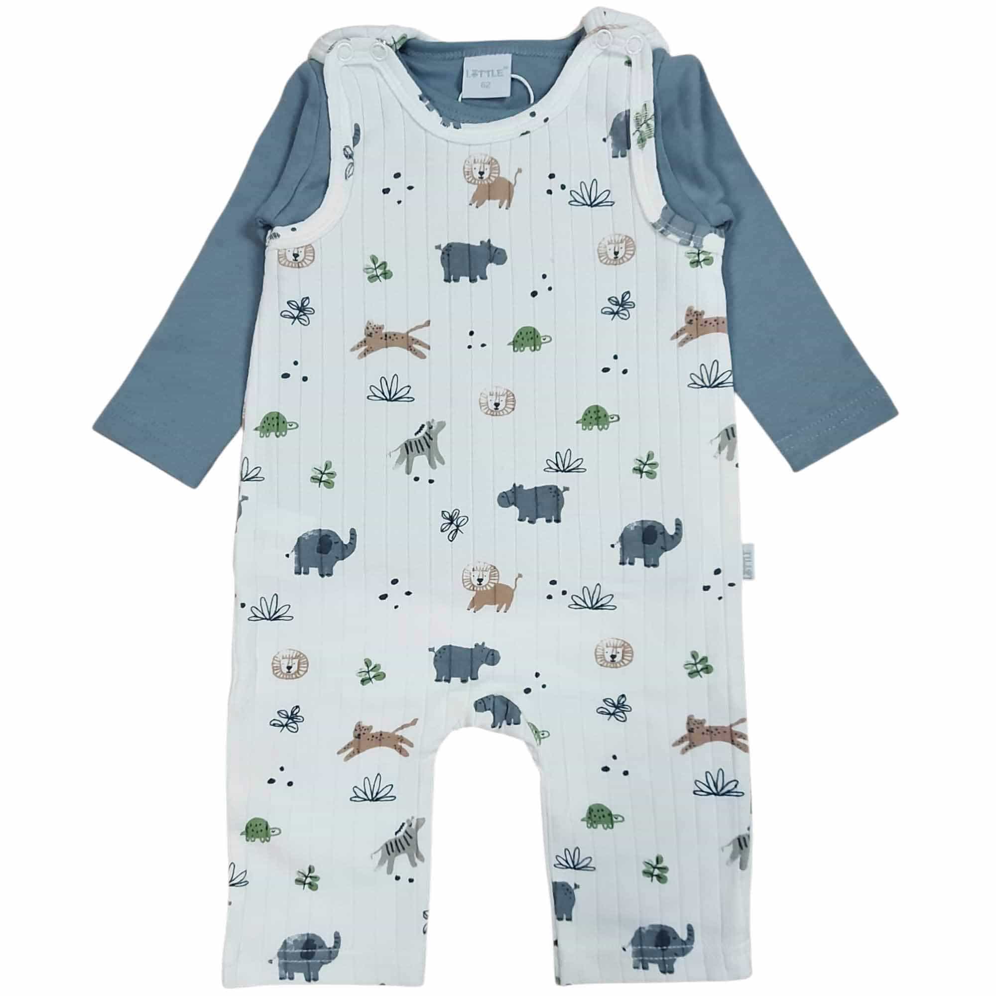 Strampler, LITTLE, Weiß – Besonderheit: Set bestehend aus Strampler und Langarmshirt