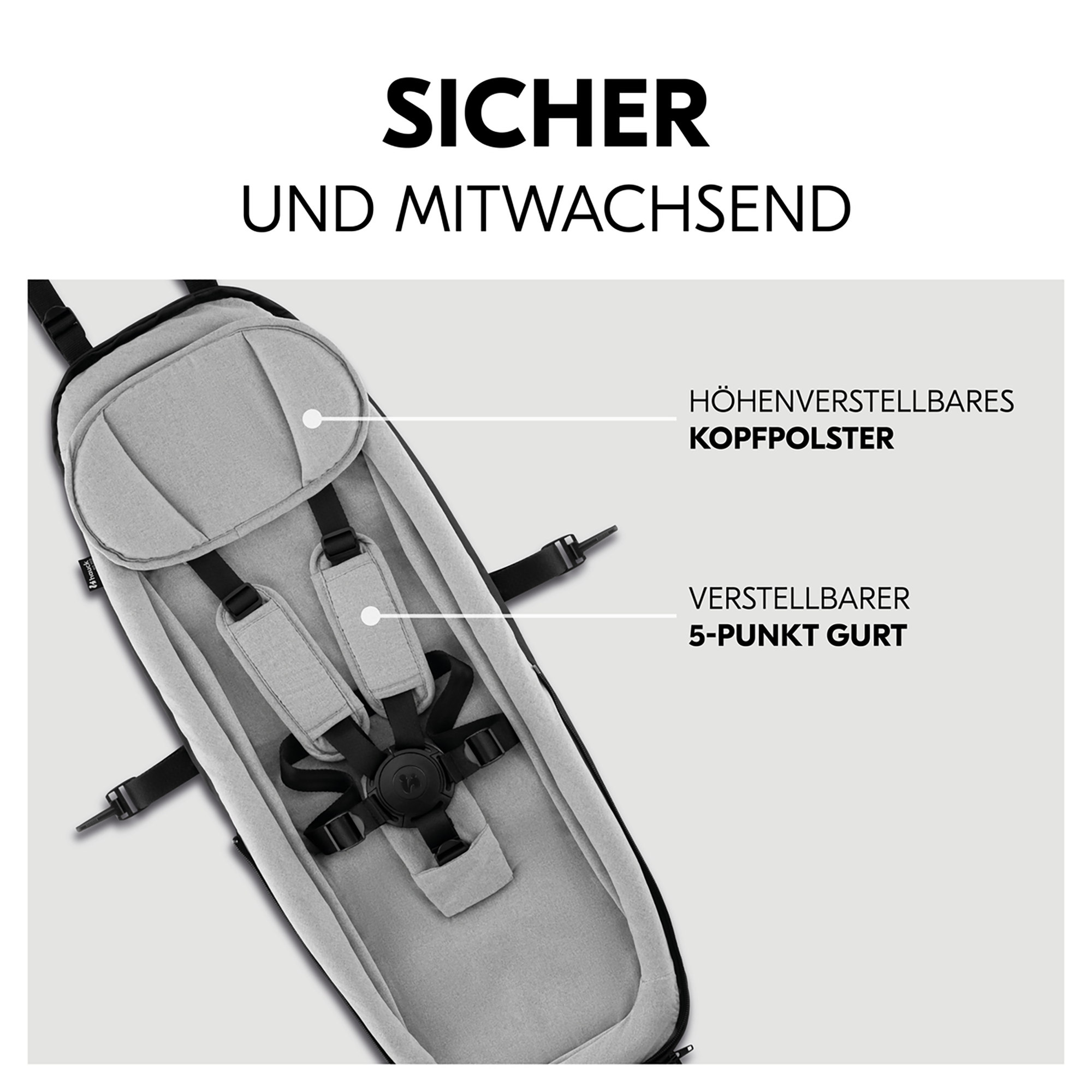 Fahrradanhänger Hängematten, hauck, Grau – Produktansicht