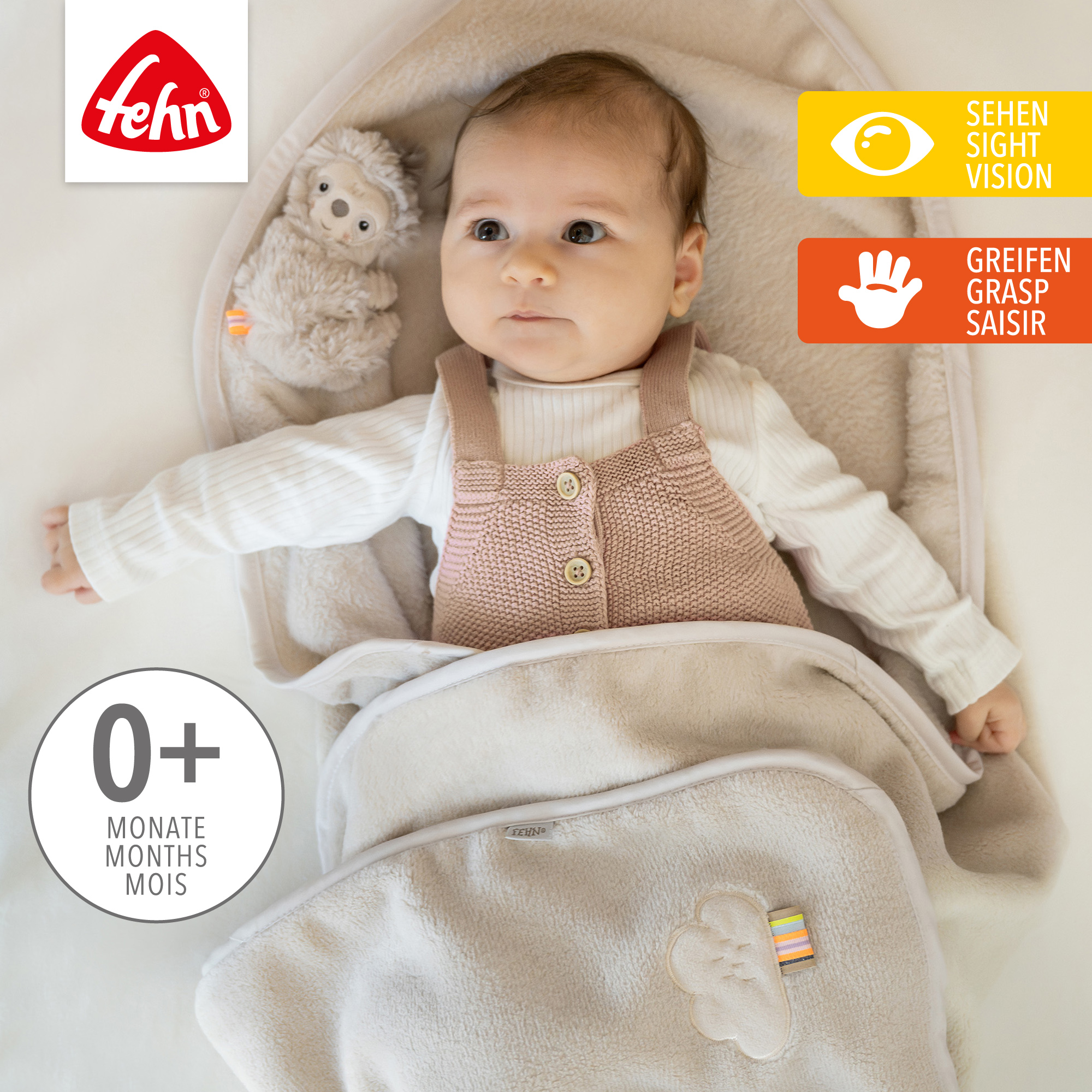 Kuscheldecken, fehn, Beige – Produktansicht