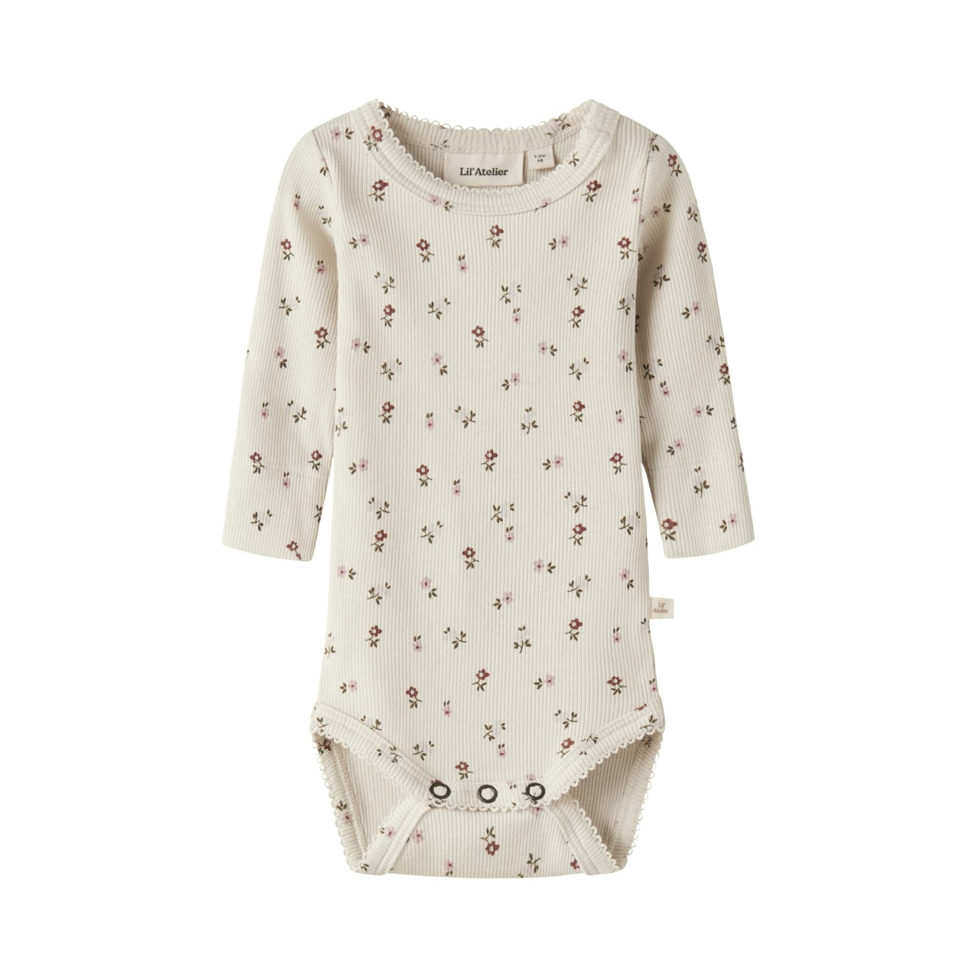 Langarmbodys, Lil' Atelier, Beige – Besonderheit: dehnbarer Stoff