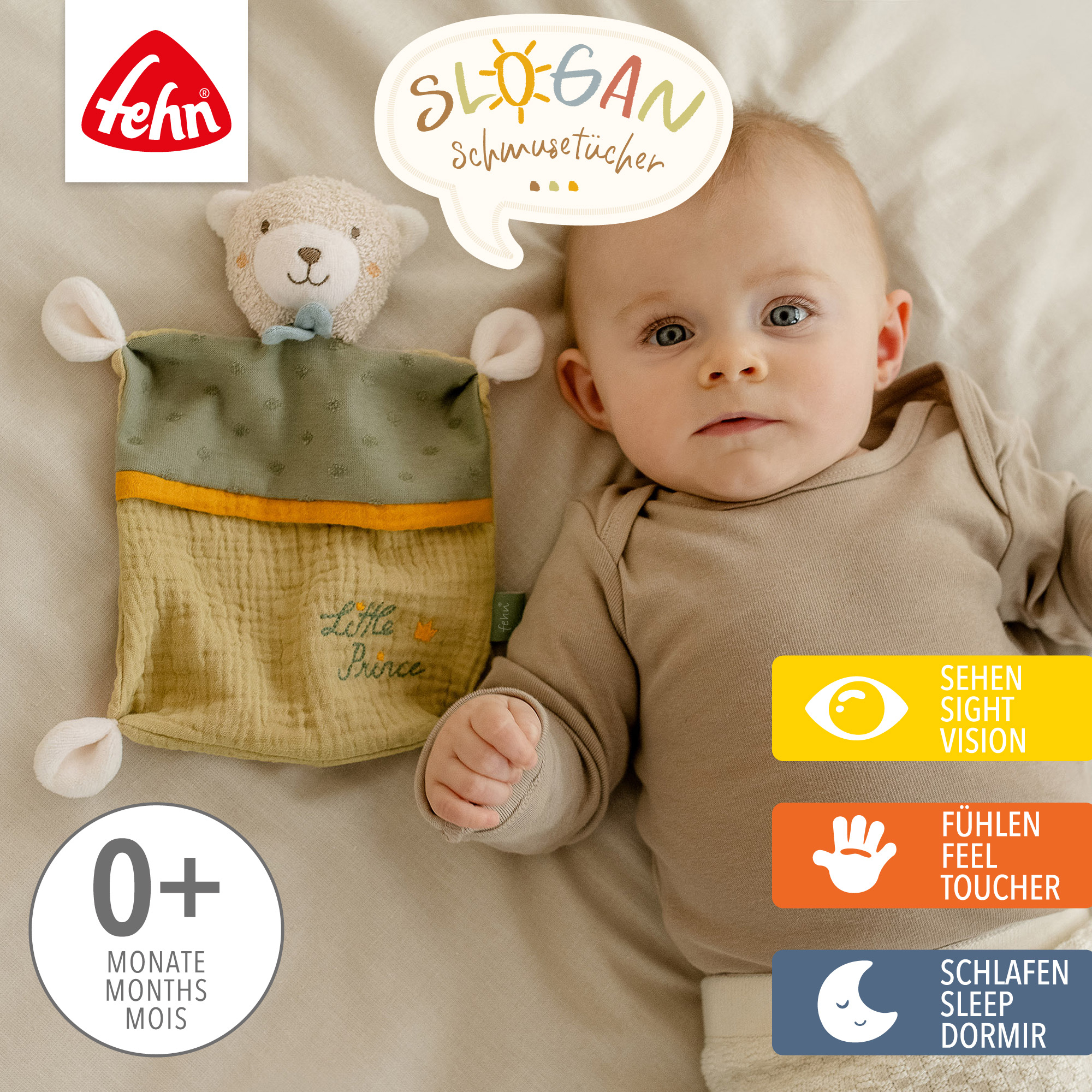 Schmusetücher, fehn, Grün – Produktansicht