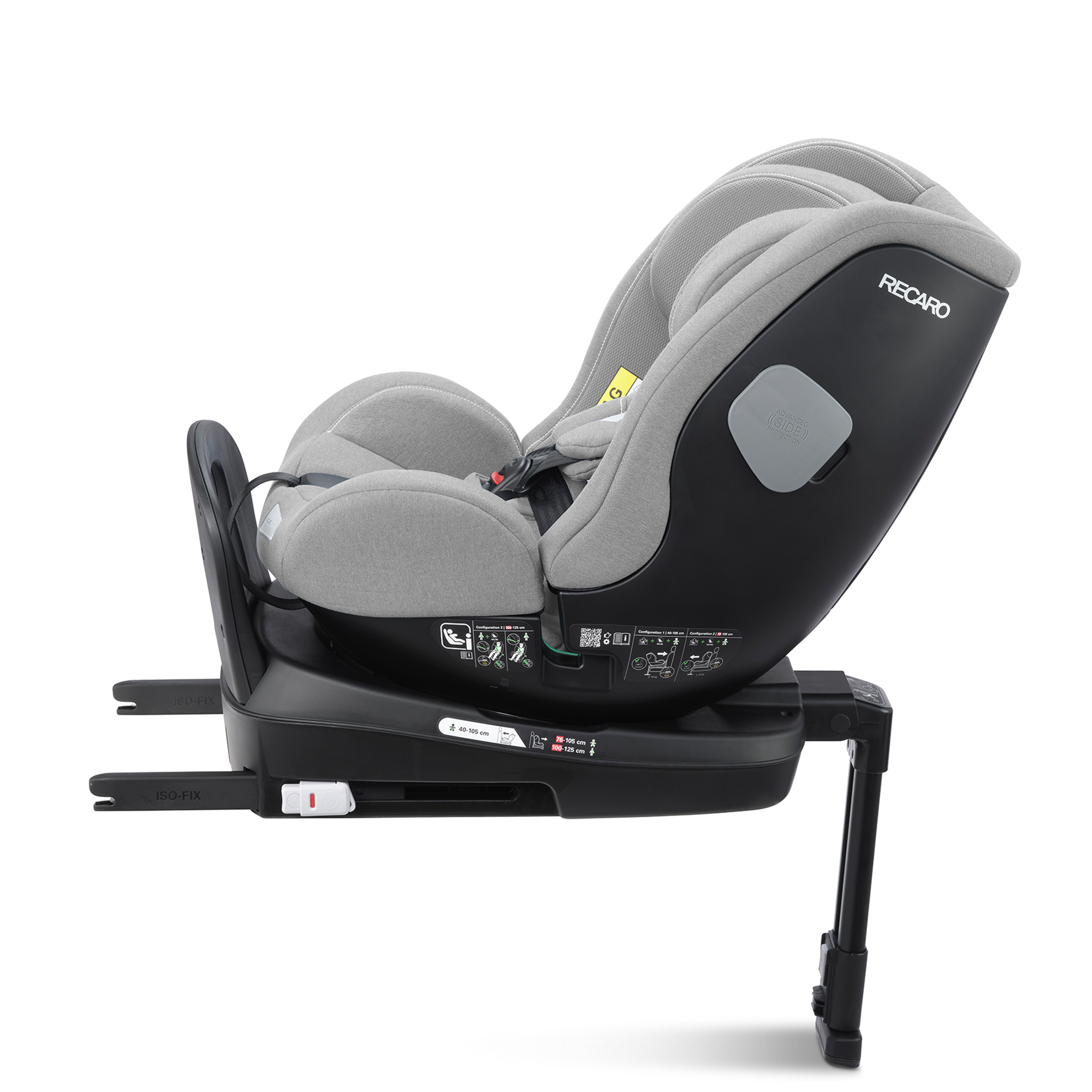 Reboarder 0-18 kg, Gruppe 0+/1, RECARO, Grau – Produktansicht
