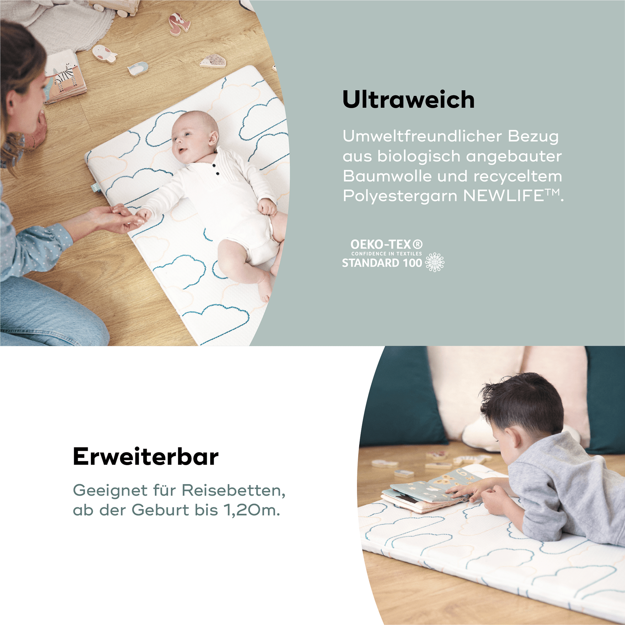 Reisebettmatratzen, babymoov, Weiß – Produktansicht