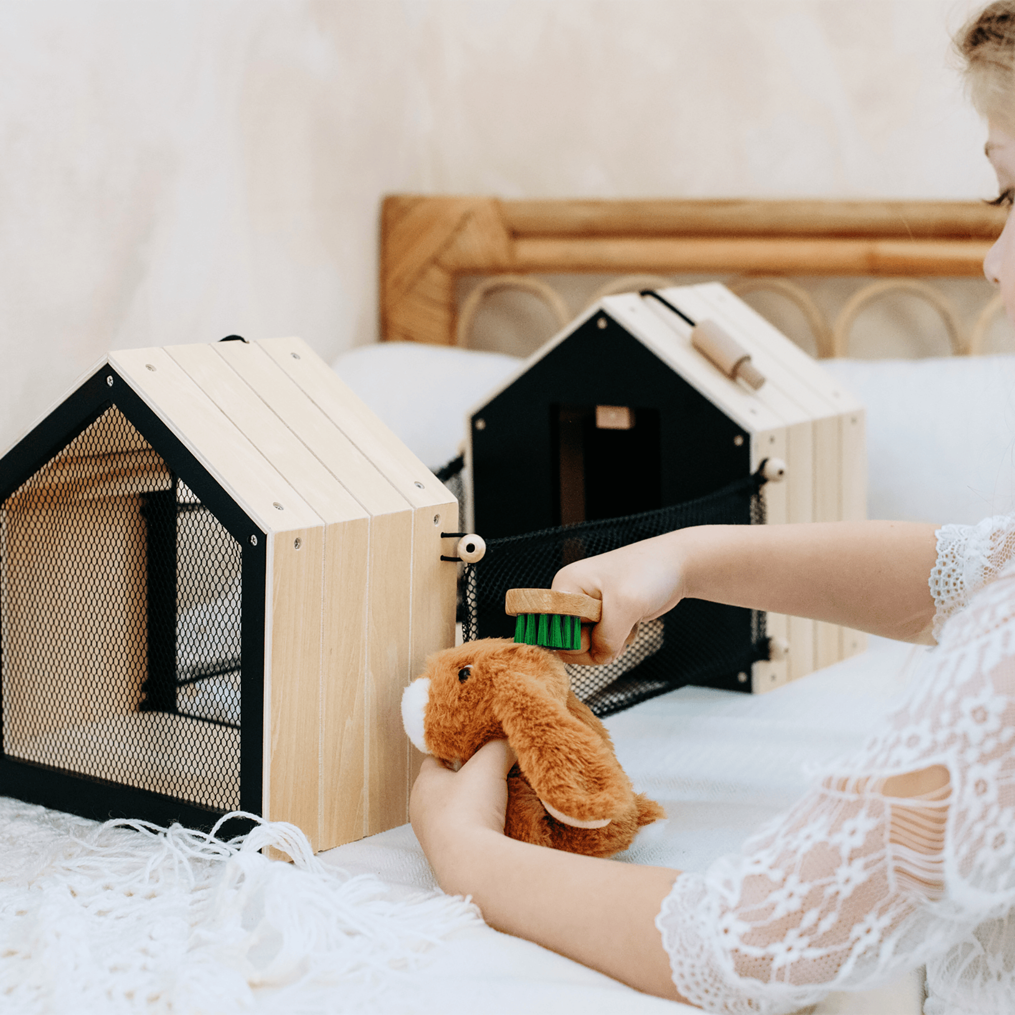 Holzfiguren, small foot, Mehrfarbig – Produktansicht
