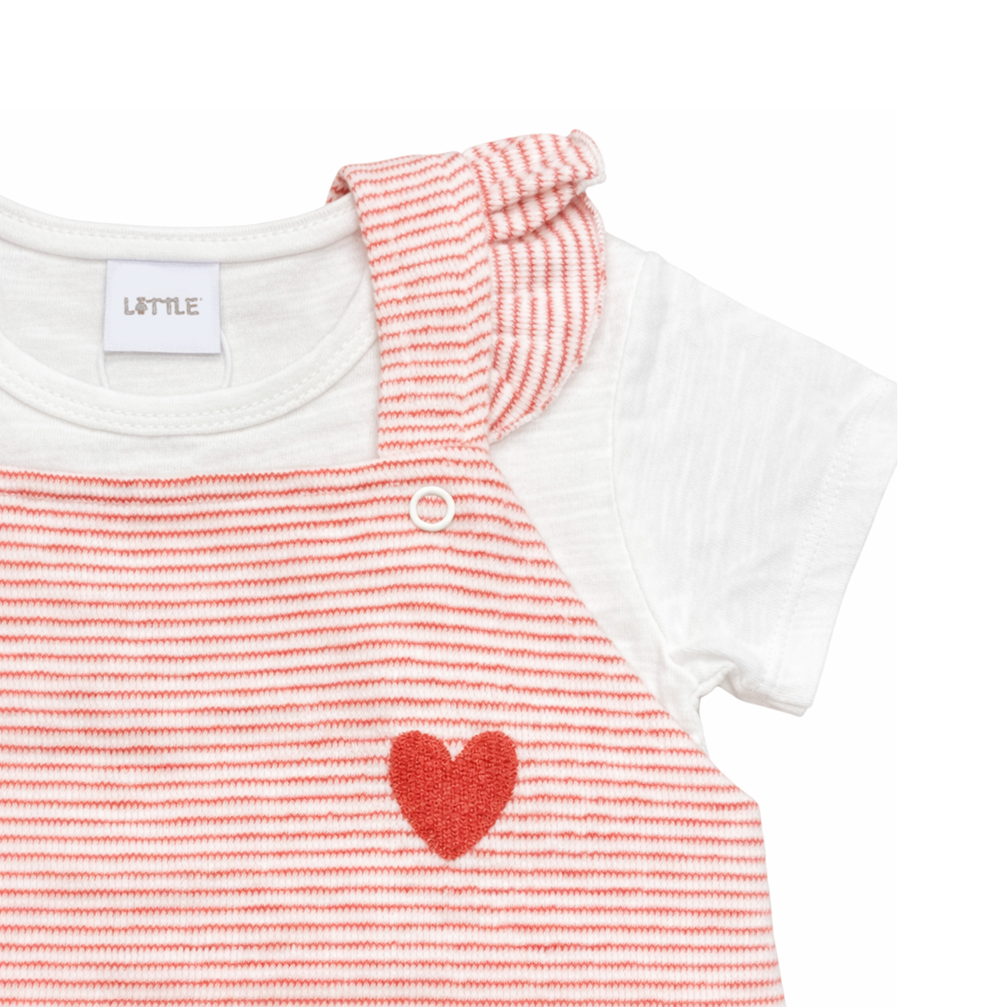 Latzhosen, LITTLE, Weiß – Besonderheit: Set bestehend aus Latzhose und T-Shirt