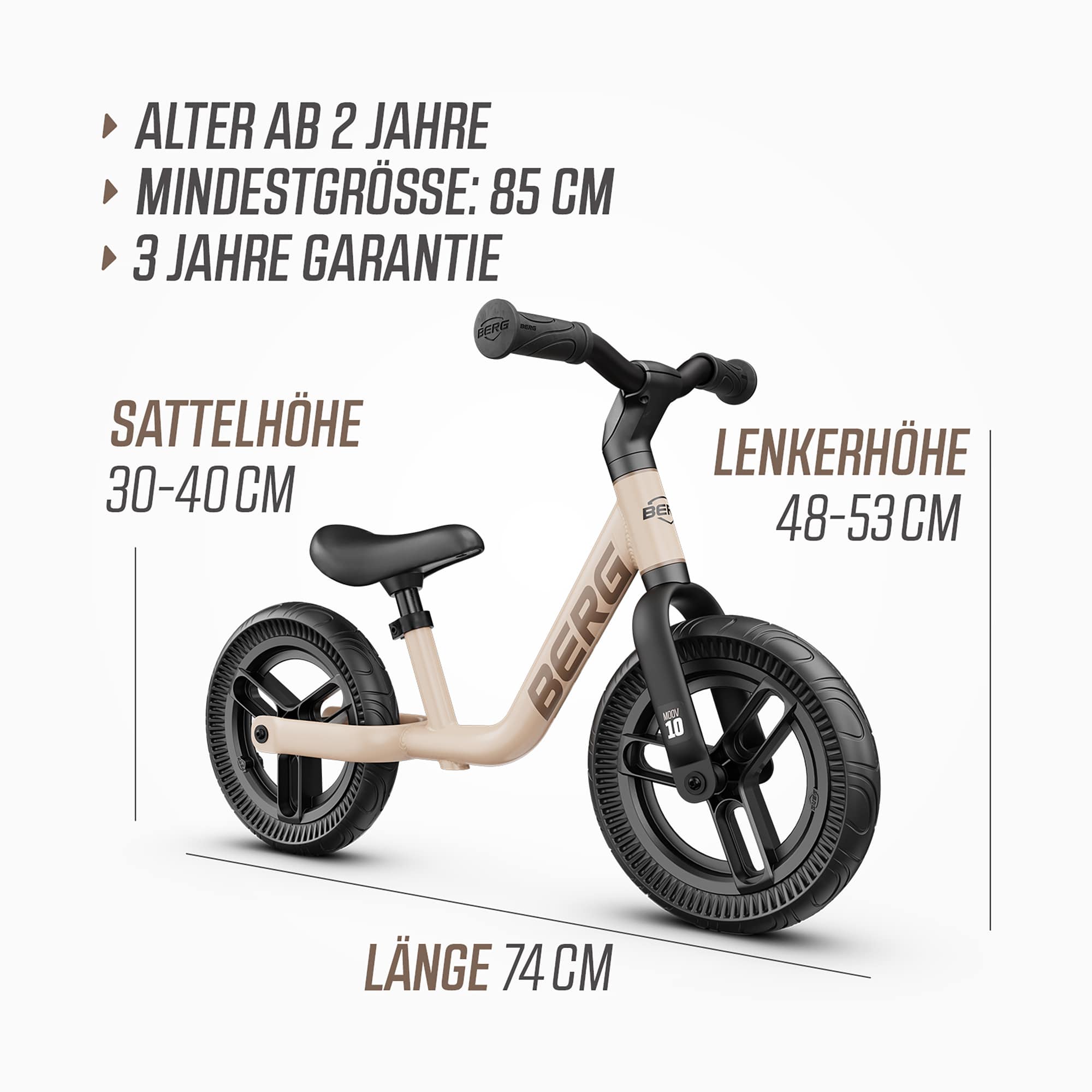 Laufräder, BERG, Beige – Produktansicht