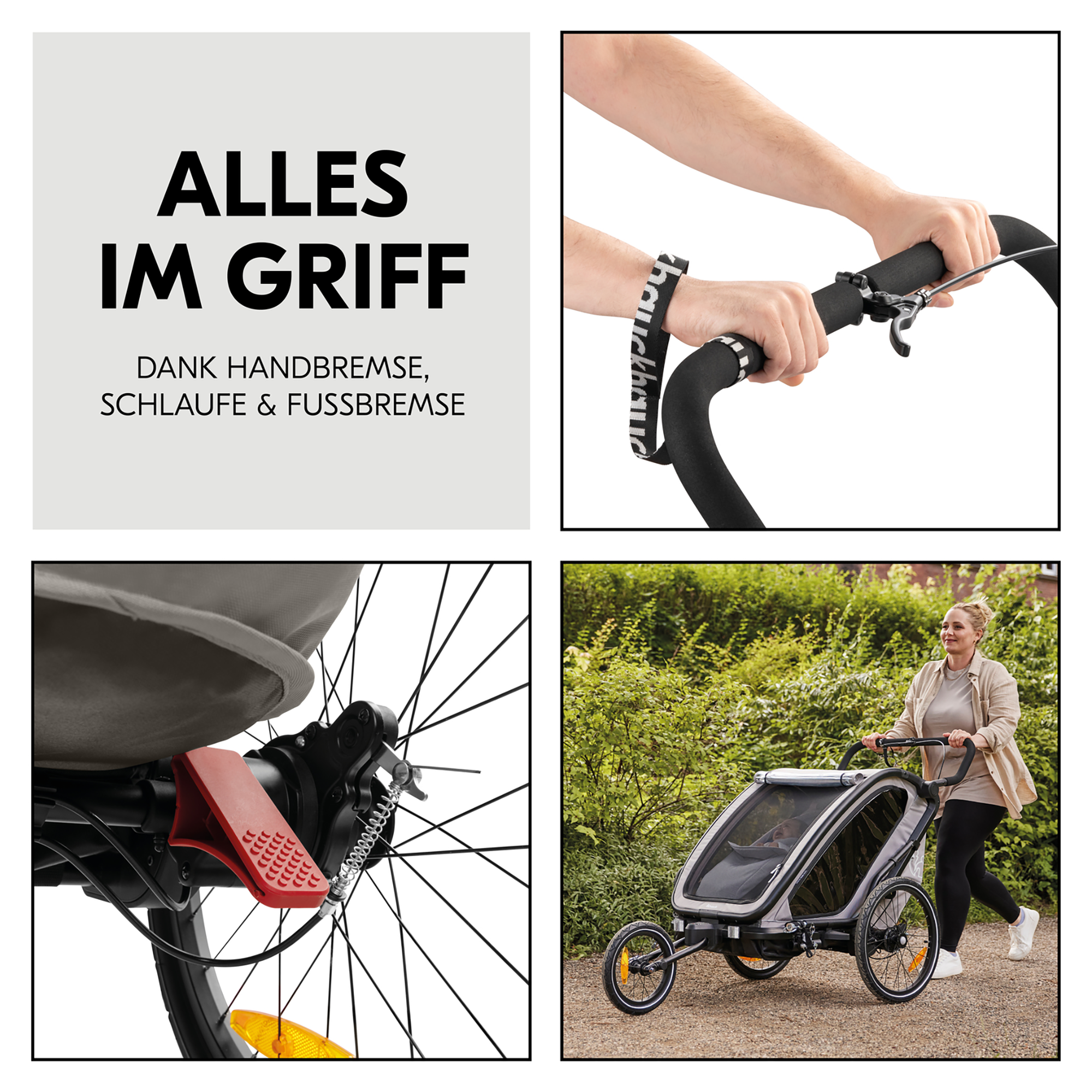 Fahrradanhänger, hauck, Grau – Produktansicht