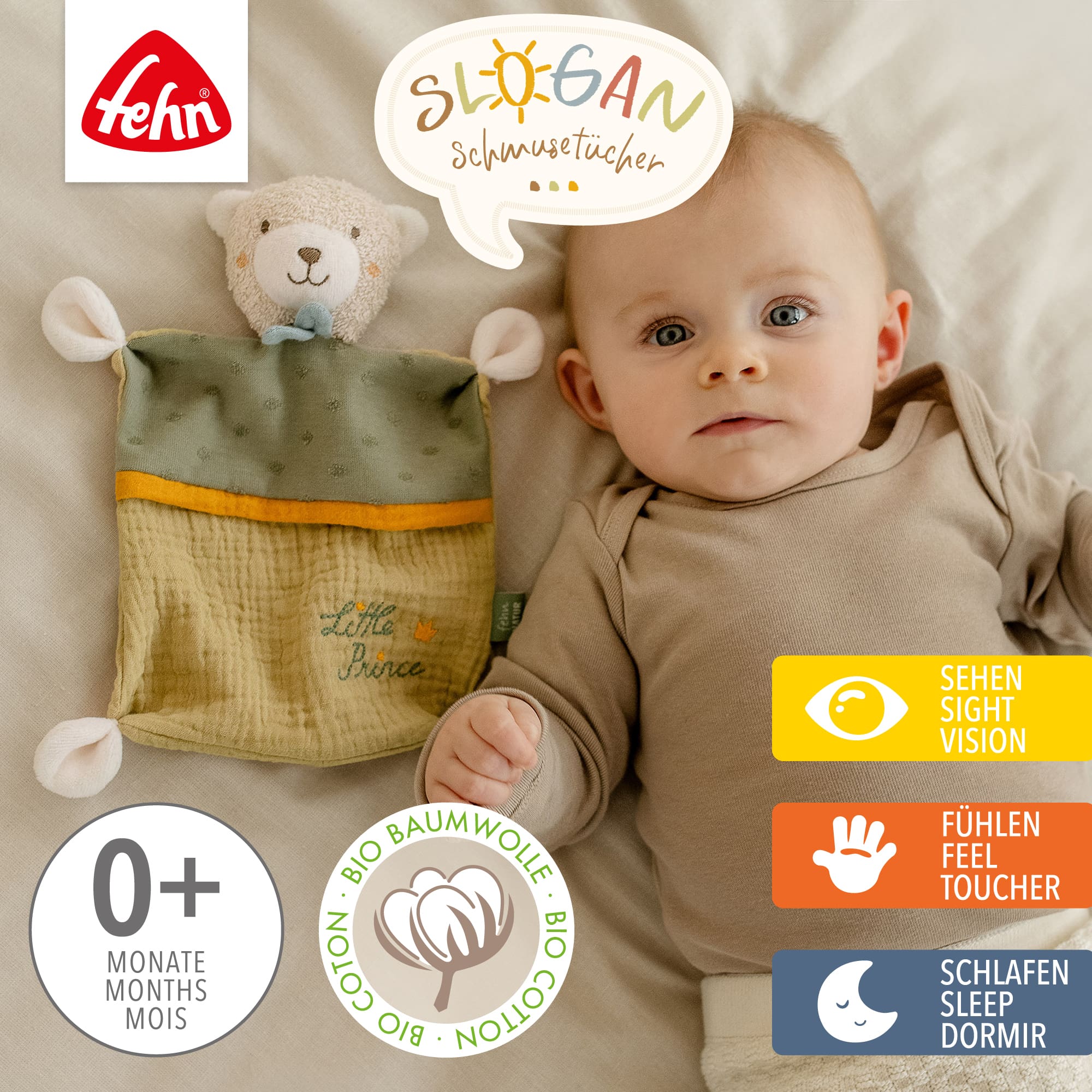 Schmusetücher, fehn, Grün – Produktansicht