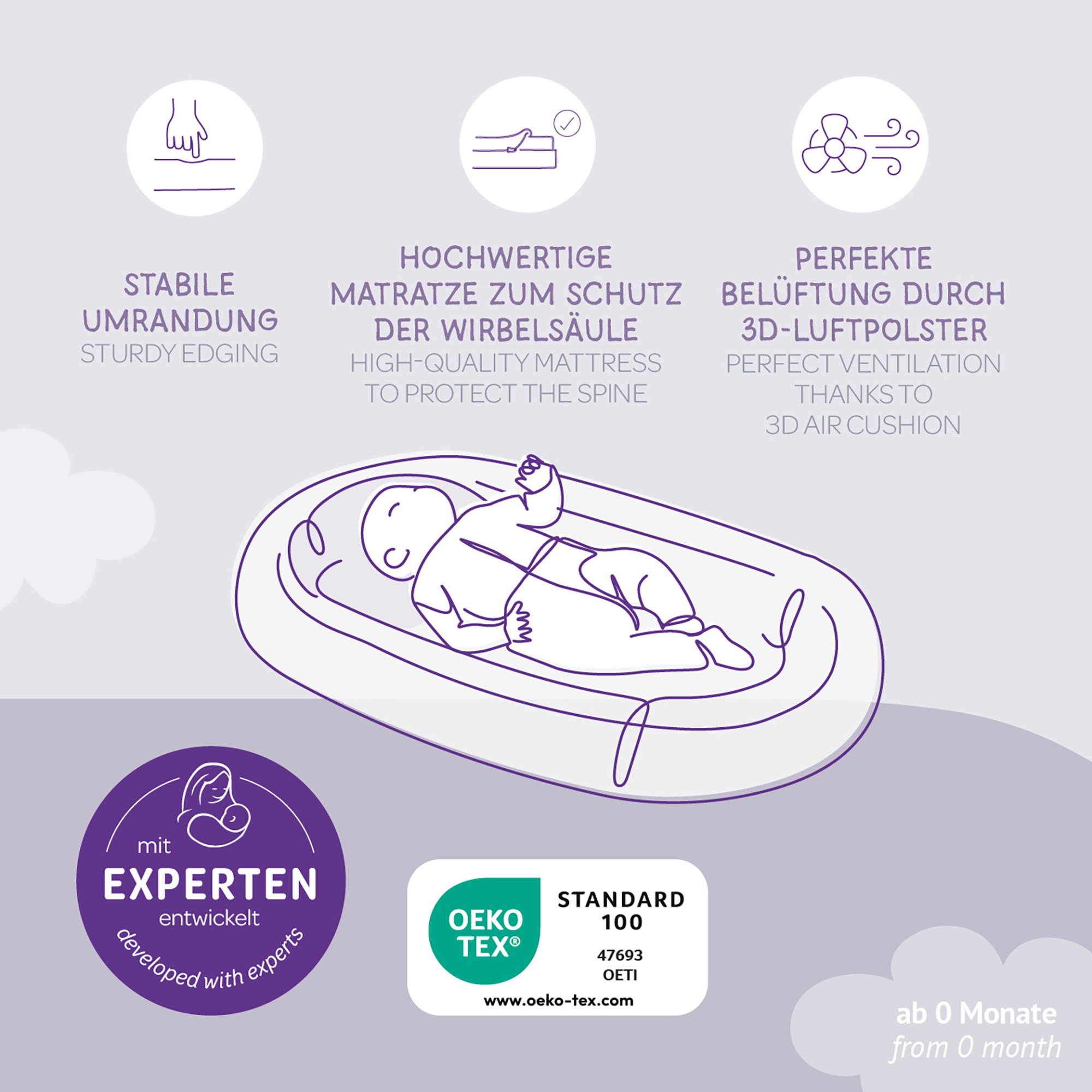 Kuschelnest, Träumeland, Grau – Produktansicht