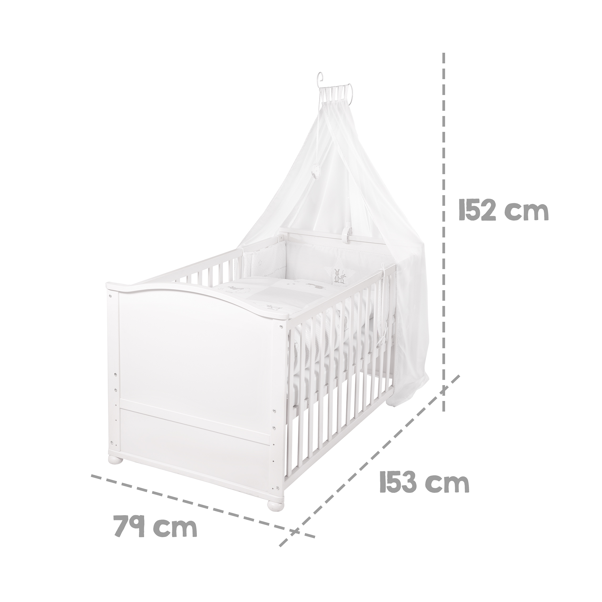 Gitterbetten, roba, Weiß – Produktansicht