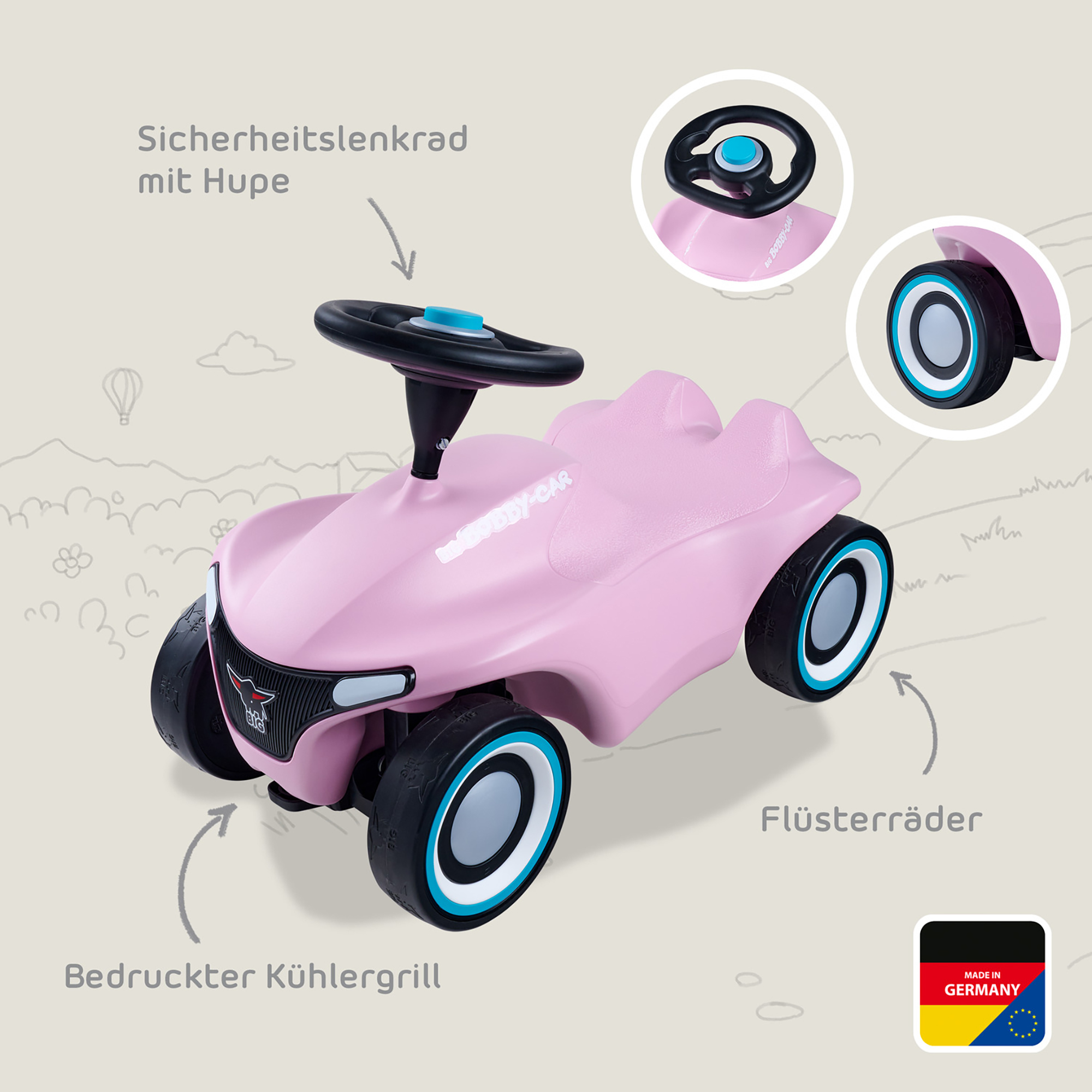 Bobby Car & Zubehör, BIG, Pink – Produktansicht