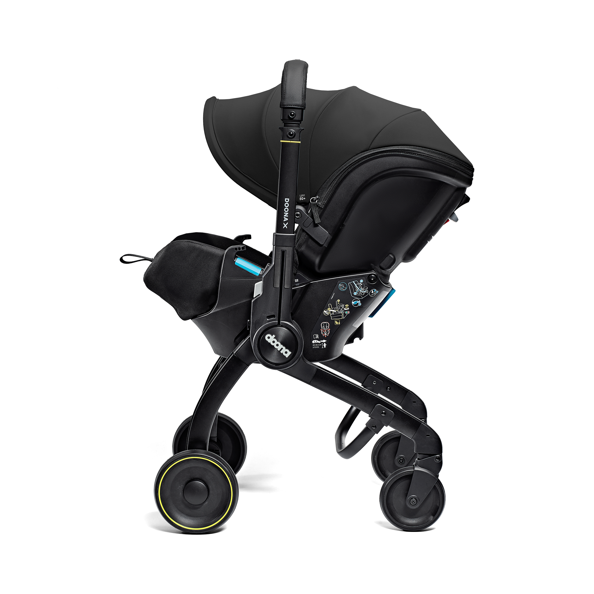 Kombi-Kinderwagen, doona, Schwarz – Produktansicht