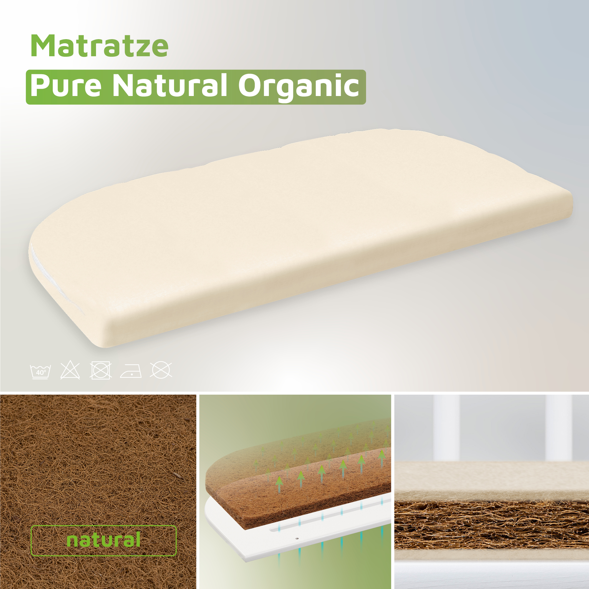 Matratzen, babybay, Weiß – Produktansicht