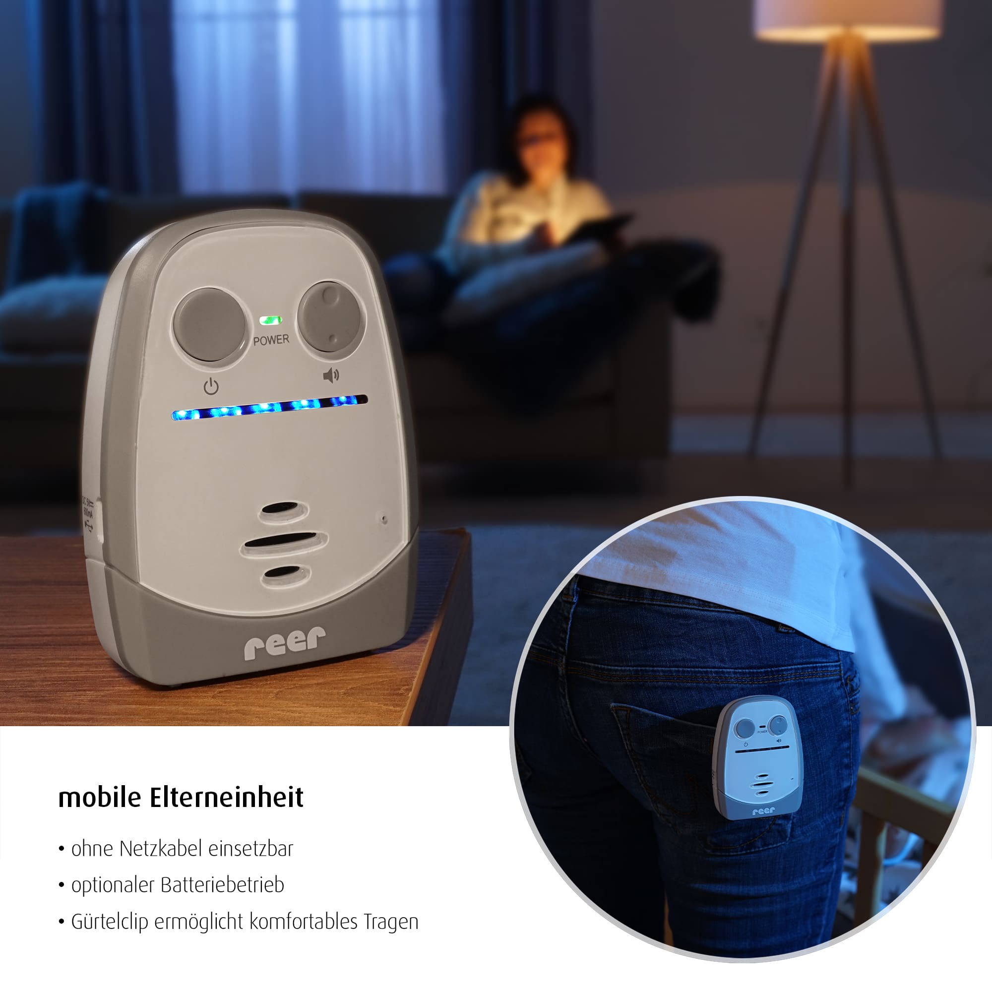 Audio Babyphone, reer, Weiß – Produktansicht