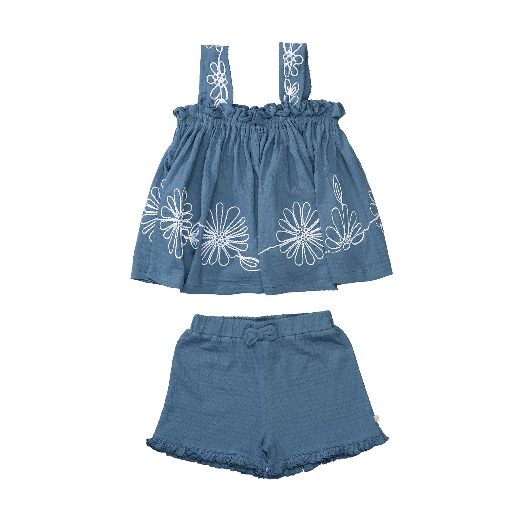 Kurzarmshirts, BASEFIELD, Blau – Besonderheit: Set bestehend aus Shorts und Top