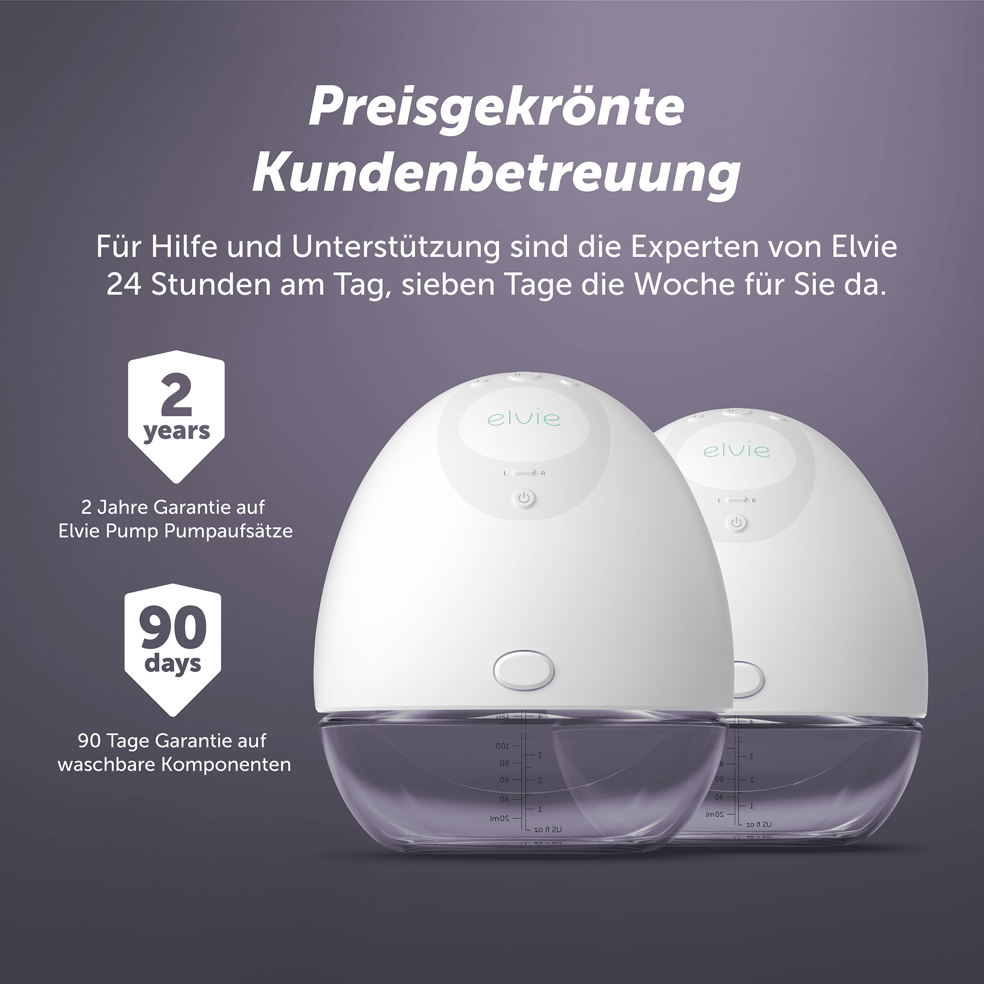 Milchpumpen, elvie, Weiß – Produktansicht