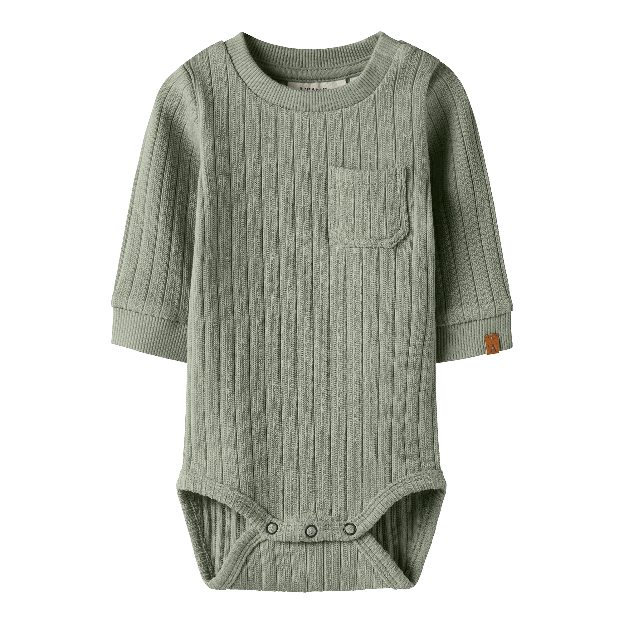 Langarmbodys, Lil' Atelier, Grün – Besonderheit: einfaches An- und Ausziehen 
