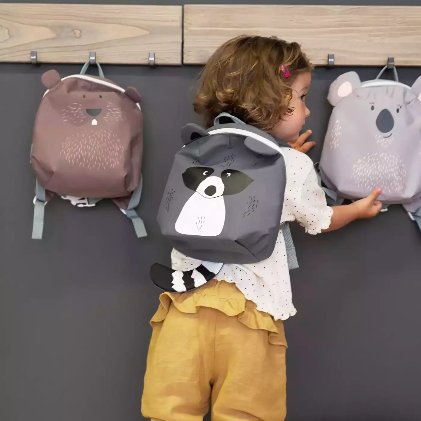 Tiny Backpack About Friends Racoon Grey LÄSSIG Grau 2000577686506 2