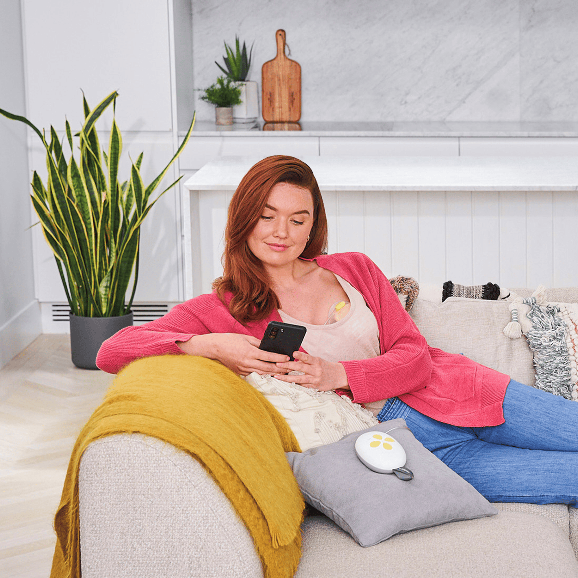 Hands Free Milchpumpen, medela, Gelb – Produktansicht