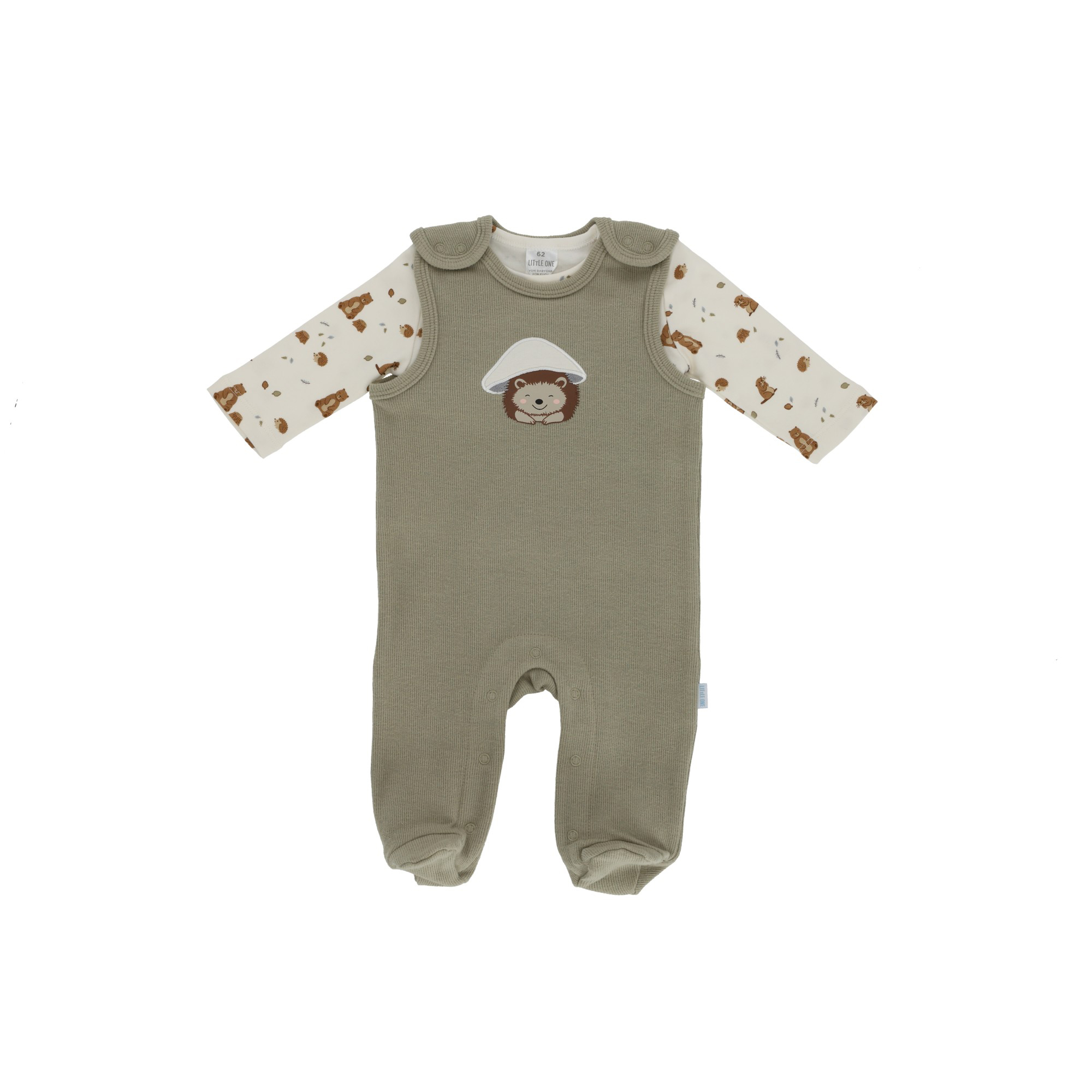 Strampler, LITTLE ONE, Grün – Besonderheit: Set bestehend aus Strampler und Langarmshirt