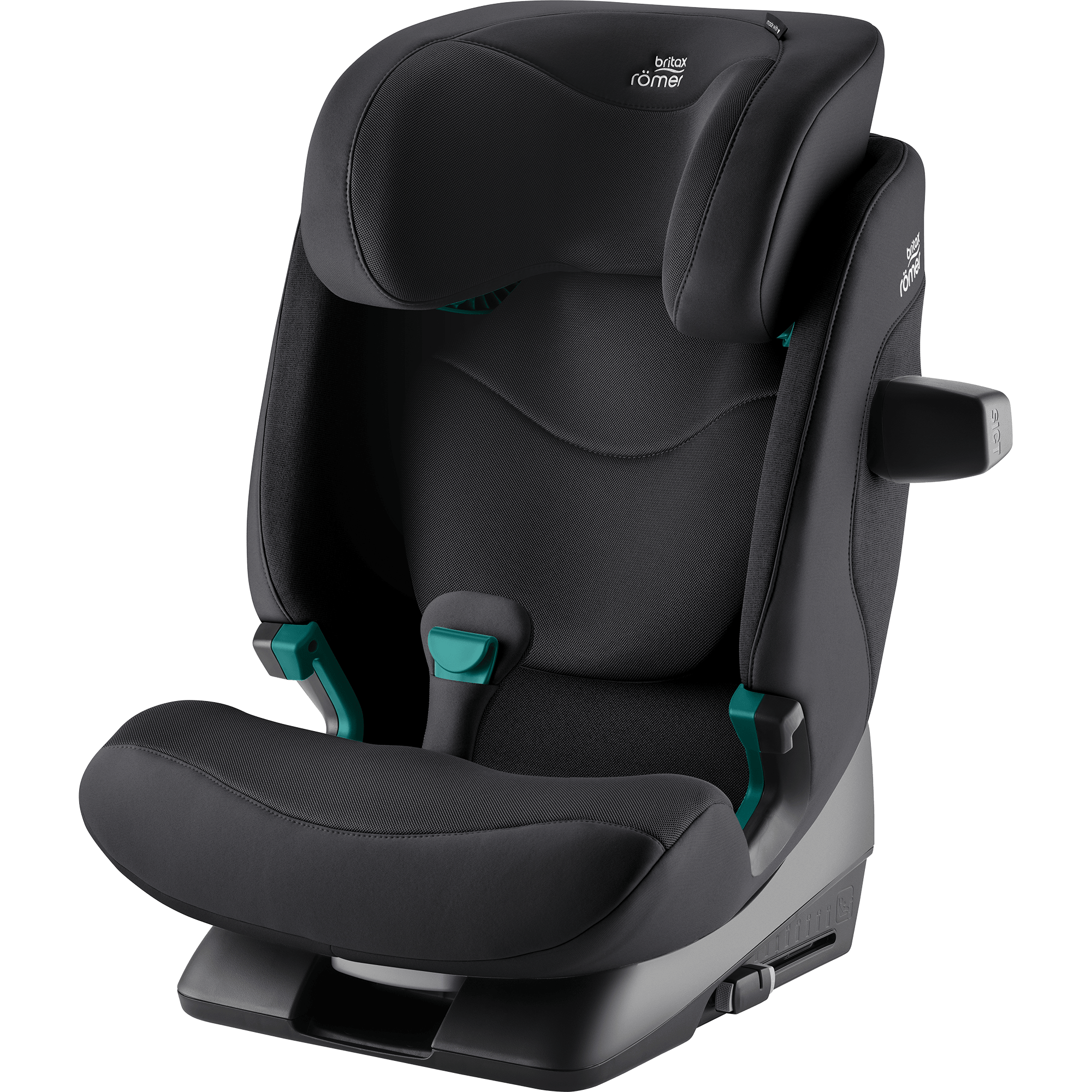 Kindersitze 15-36 kg, Gruppe 2/3, Britax Römer, Schwarz – Besonderheit: mit nur zwei Klicks ist der SAFEFIX dank ISOFIX Konnektoren installiert, während Anzeigen die korrekte und sichere Befestigung bestätigen 
