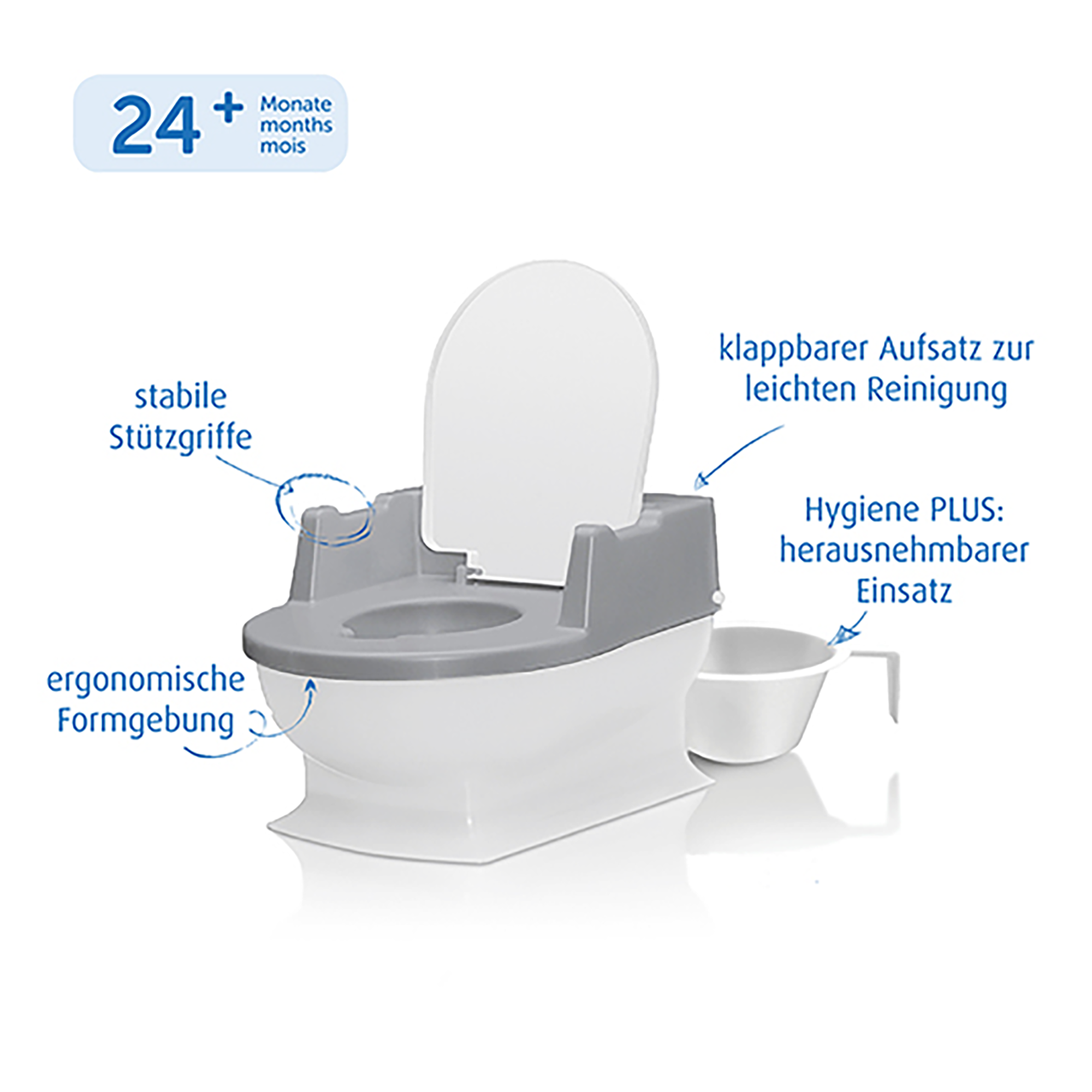Töpfchen, reer, Grau – Produktansicht