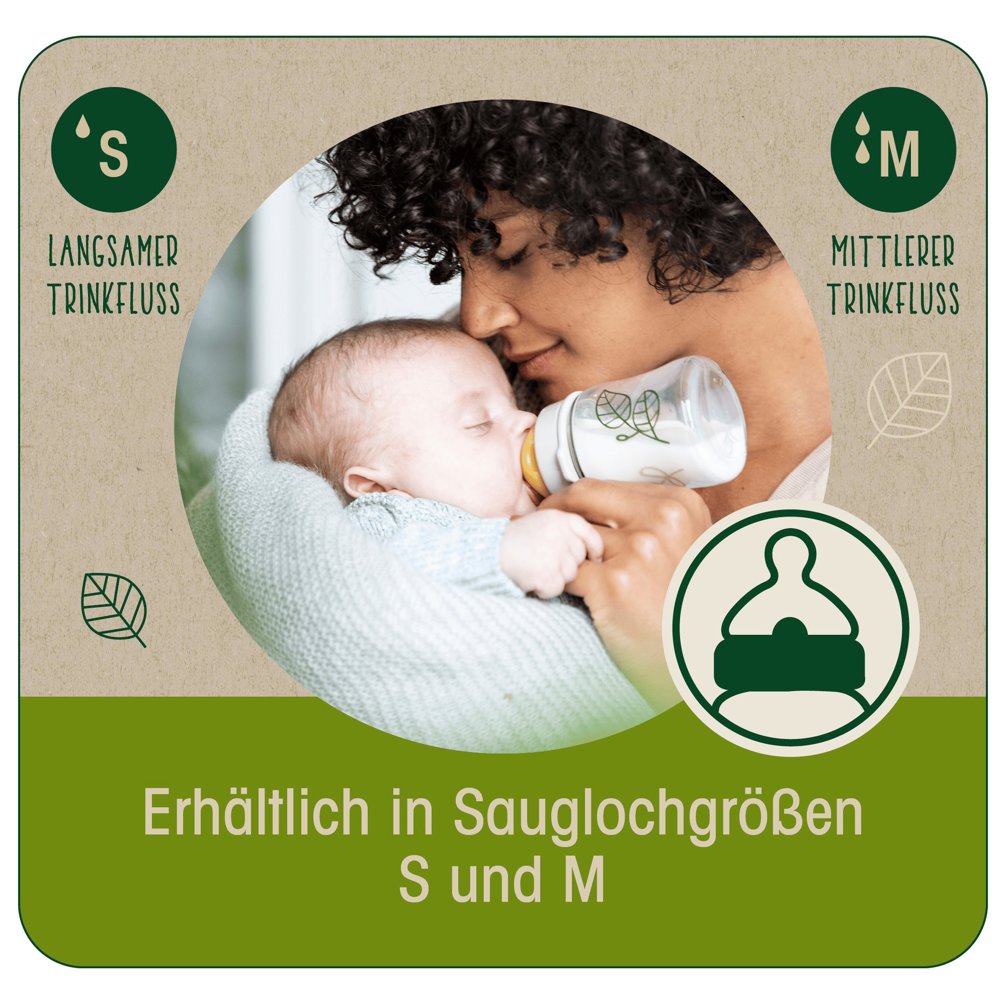 Babyfläschchen, nip, Beige – Produktansicht