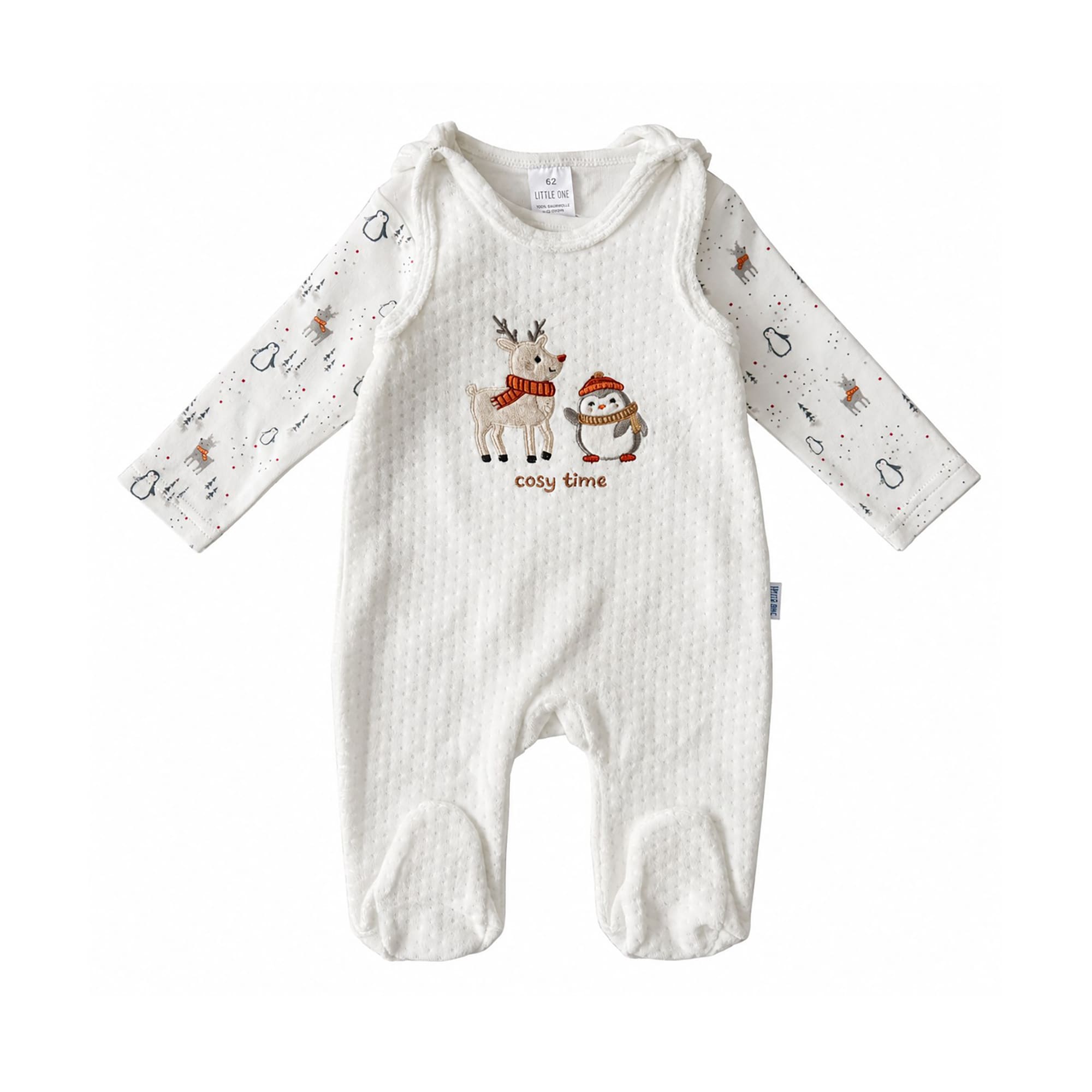 Strampler, LITTLE ONE, Weiß – Besonderheit: 2-teiliges Set aus Strampler und Langarmshirt 