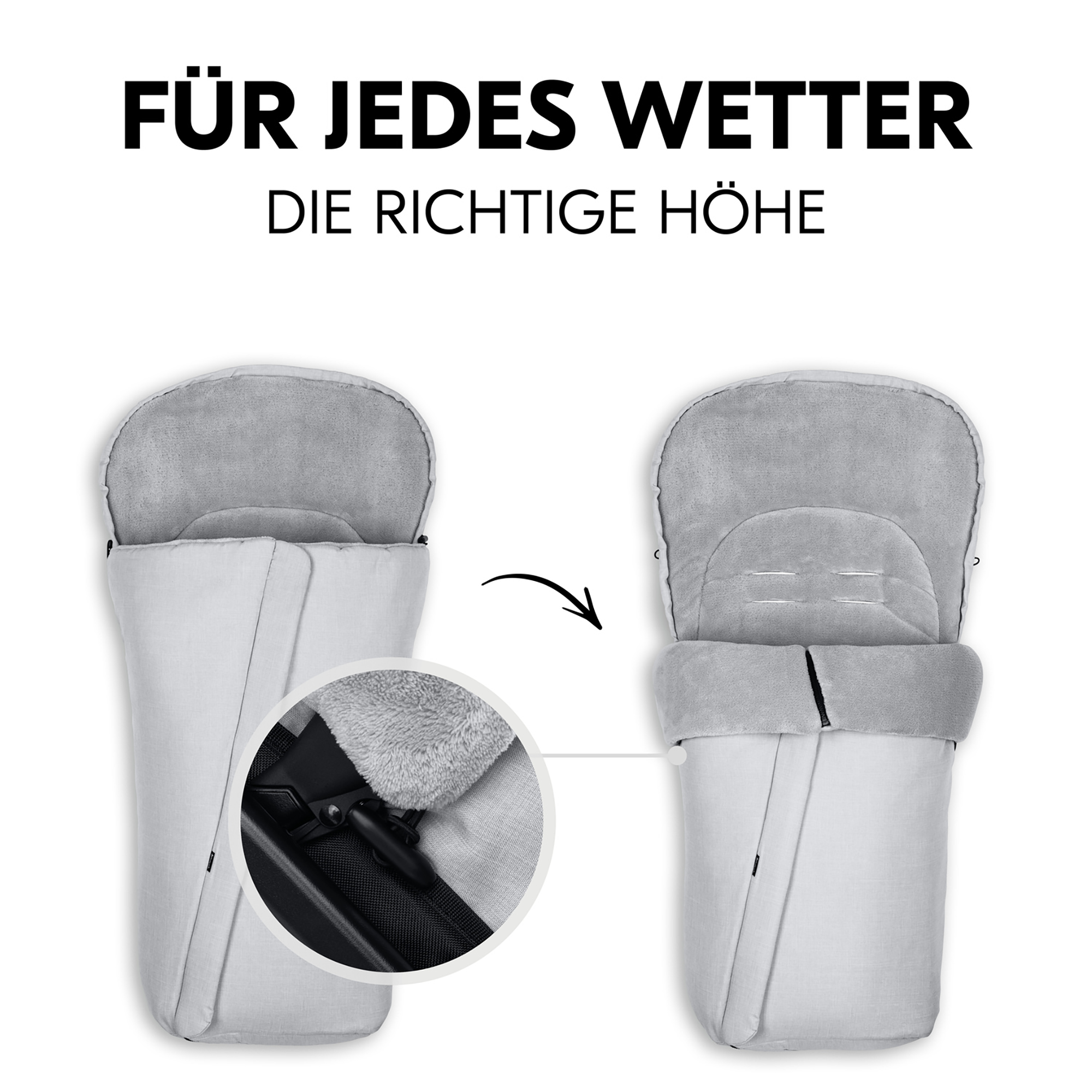 Fußsäcke & Decken, hauck, Grau – Produktansicht