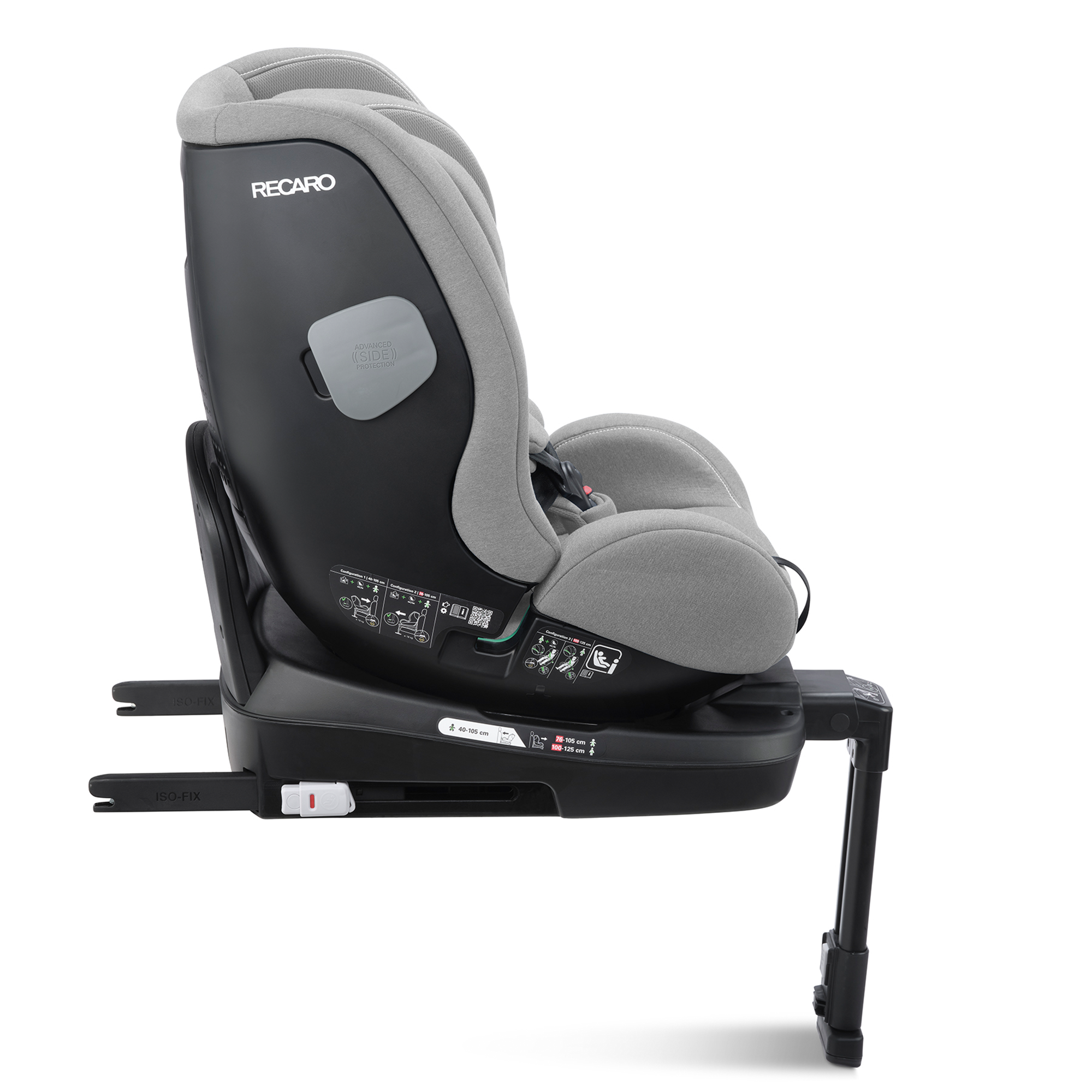 Reboarder 0-18 kg, Gruppe 0+/1, RECARO, Grau – Produktansicht