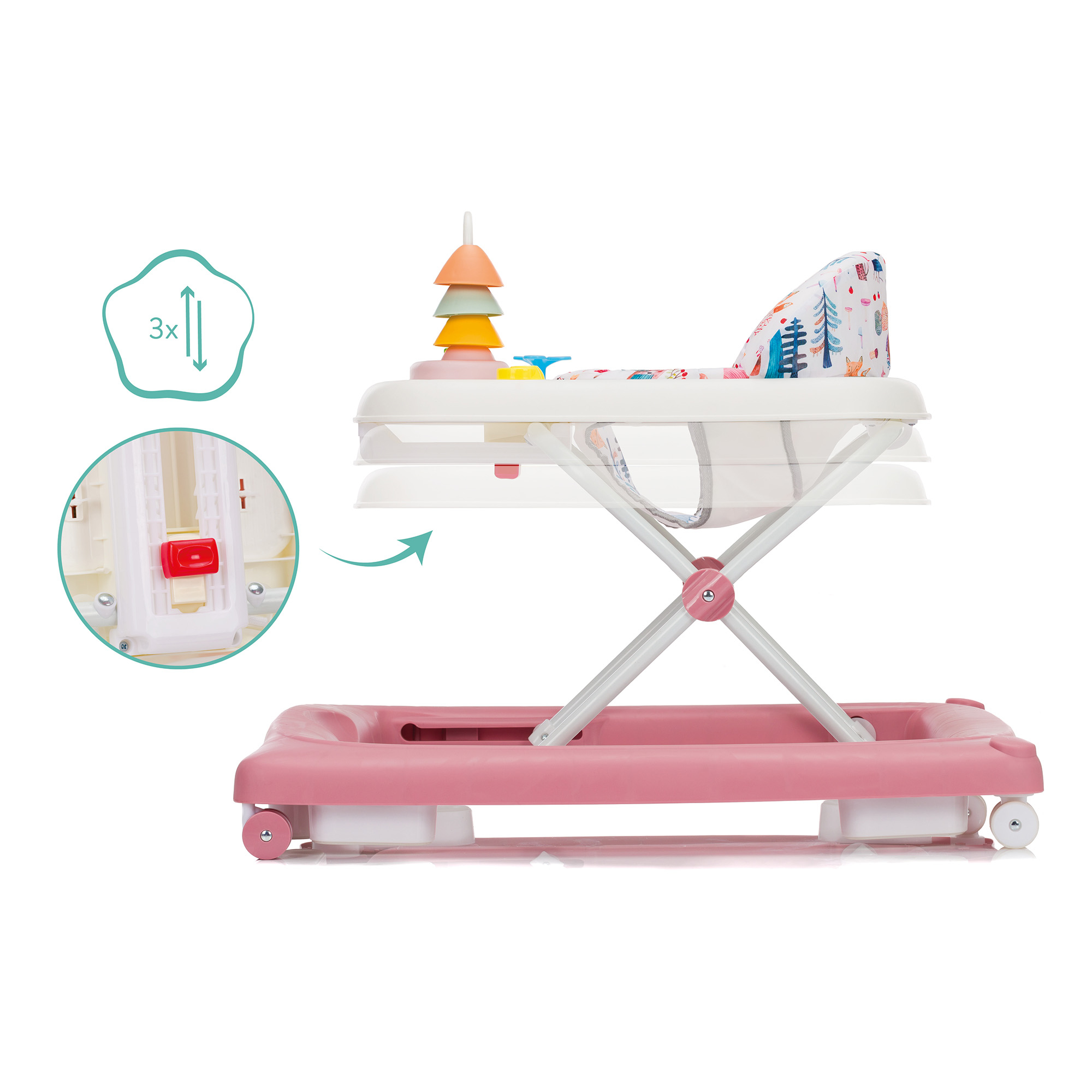 Lauflernwagen, fillikid, Pink – Produktansicht