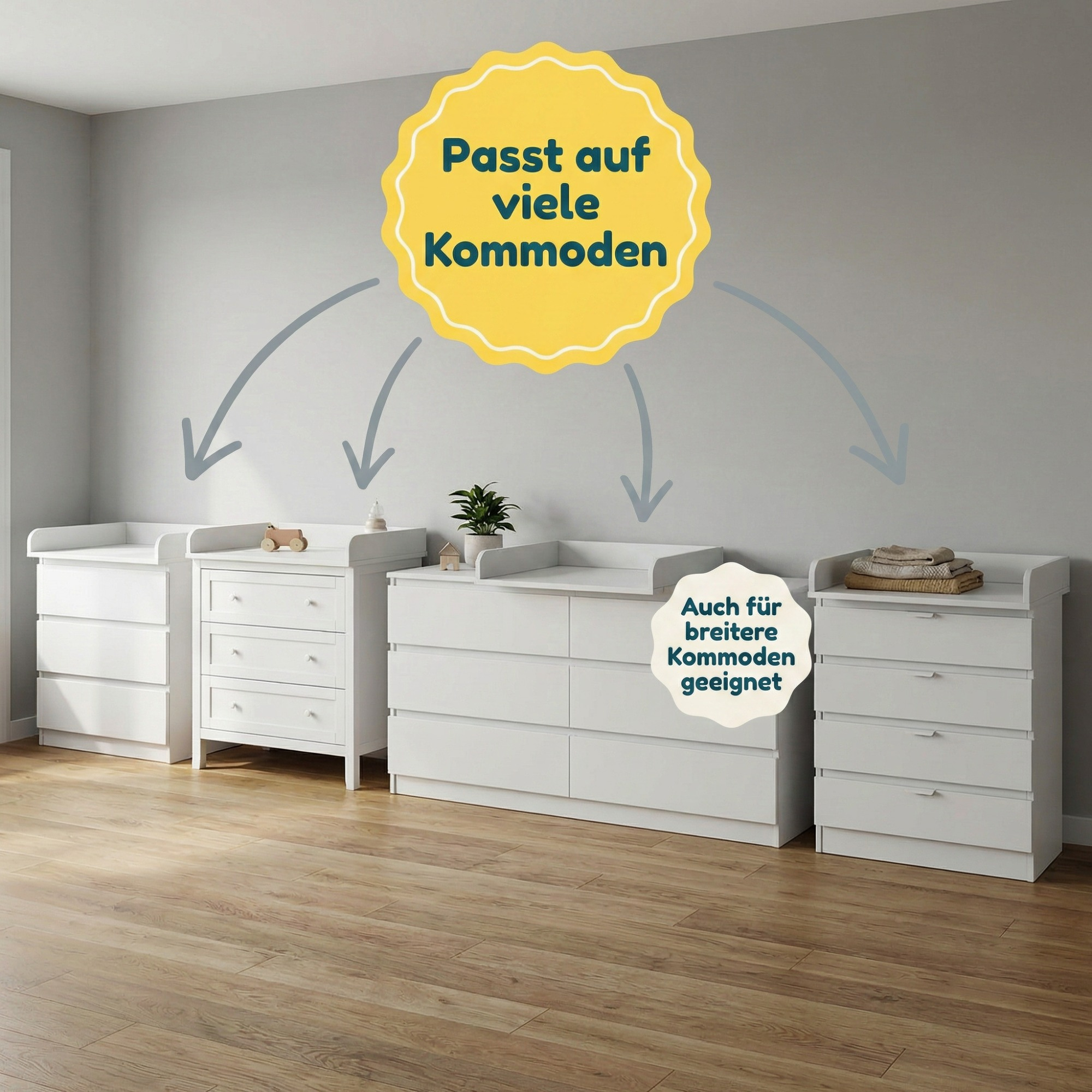 Wickelaufsätze, LITTLE ONE, Weiß – Produktansicht