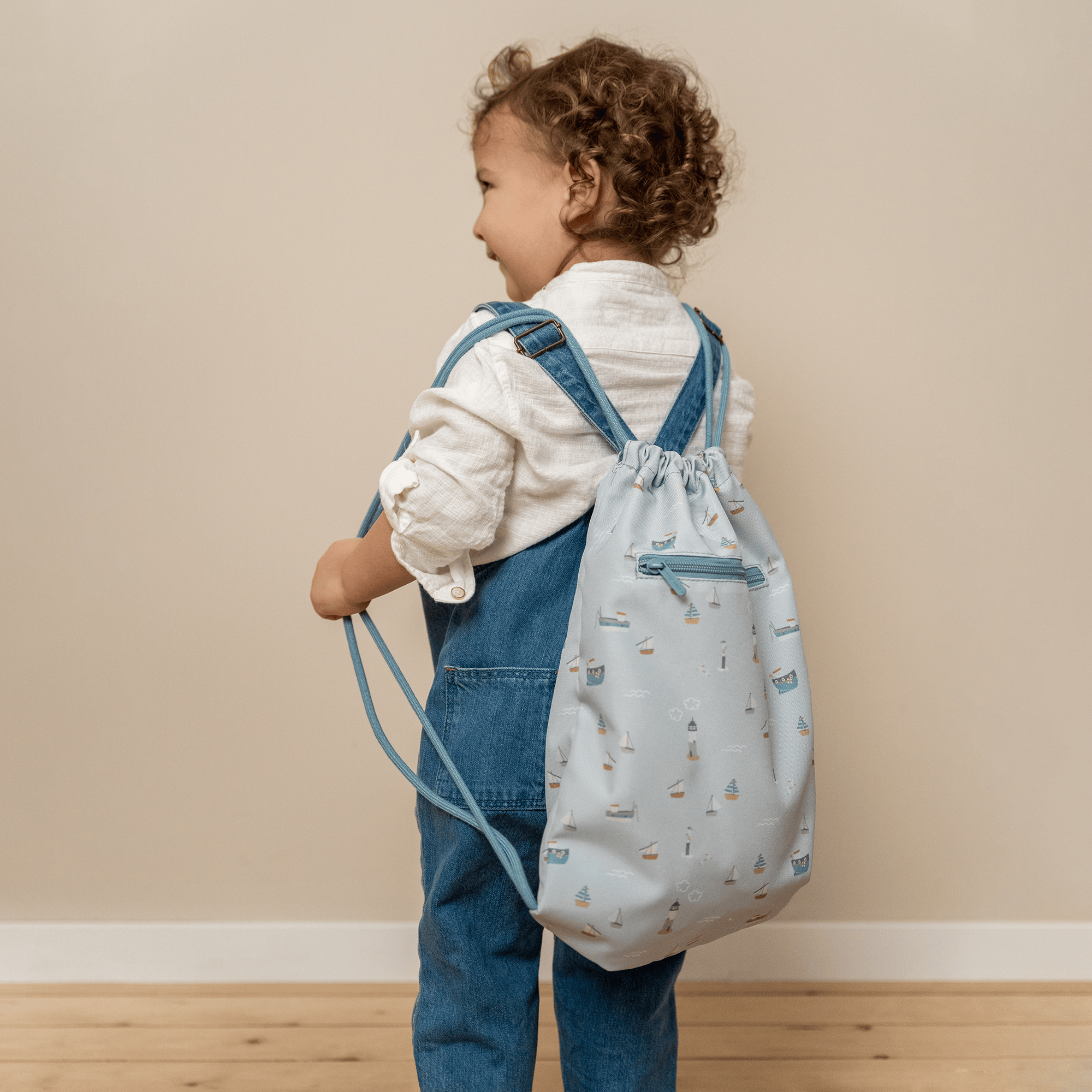 Kinderrucksäcke, LITTLE DUTCH, Blau – Besonderheit: doppelter Kordelzug