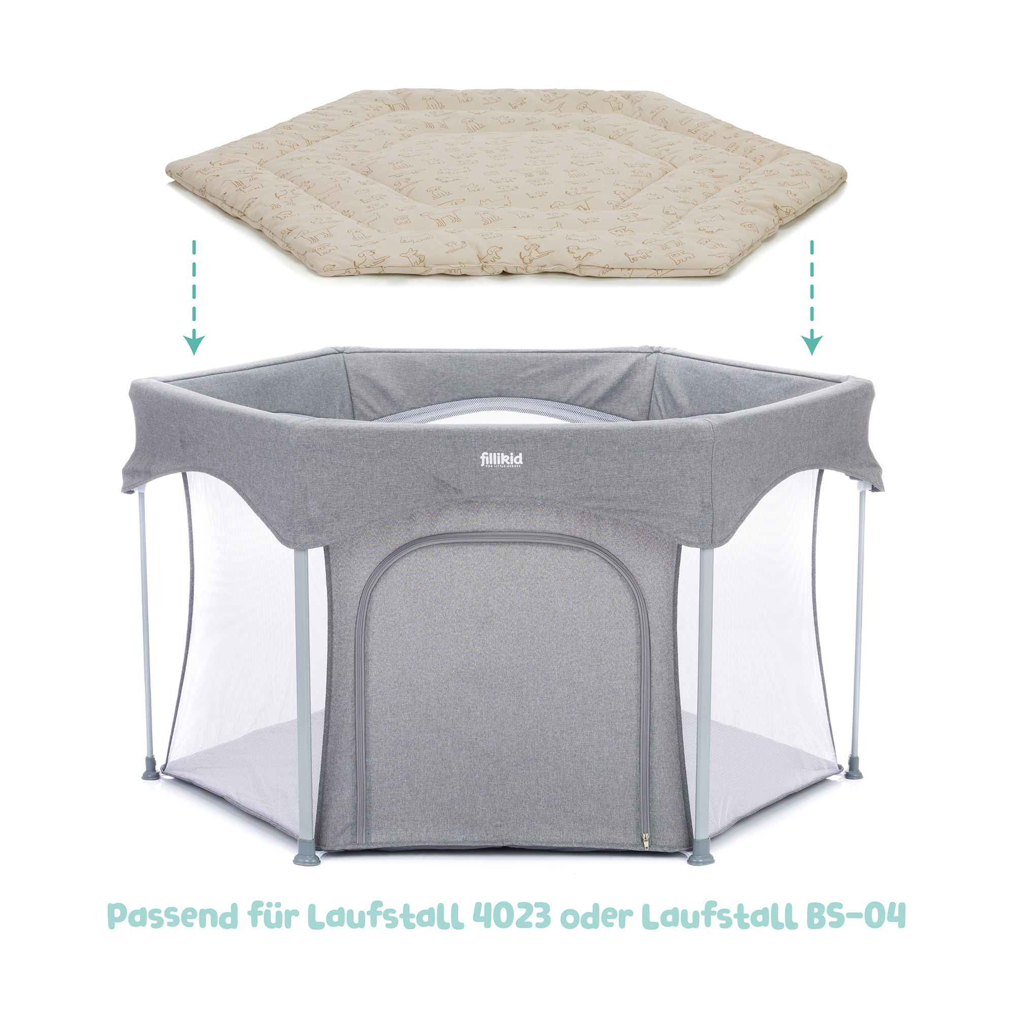 Laufgitter & Laufgittereinlagen, fillikid, Beige – Produktansicht