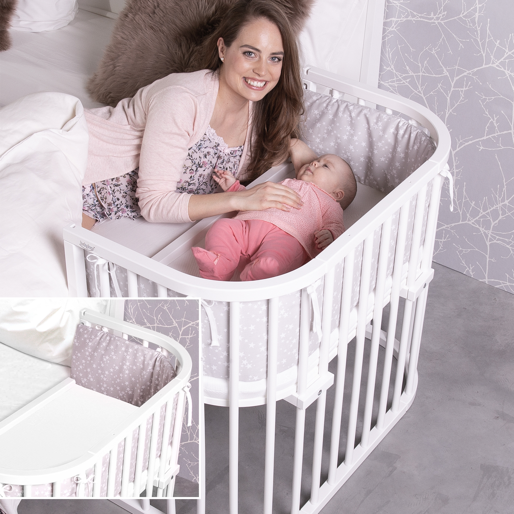 Beistellbetten, babybay, Weiß – Produktansicht