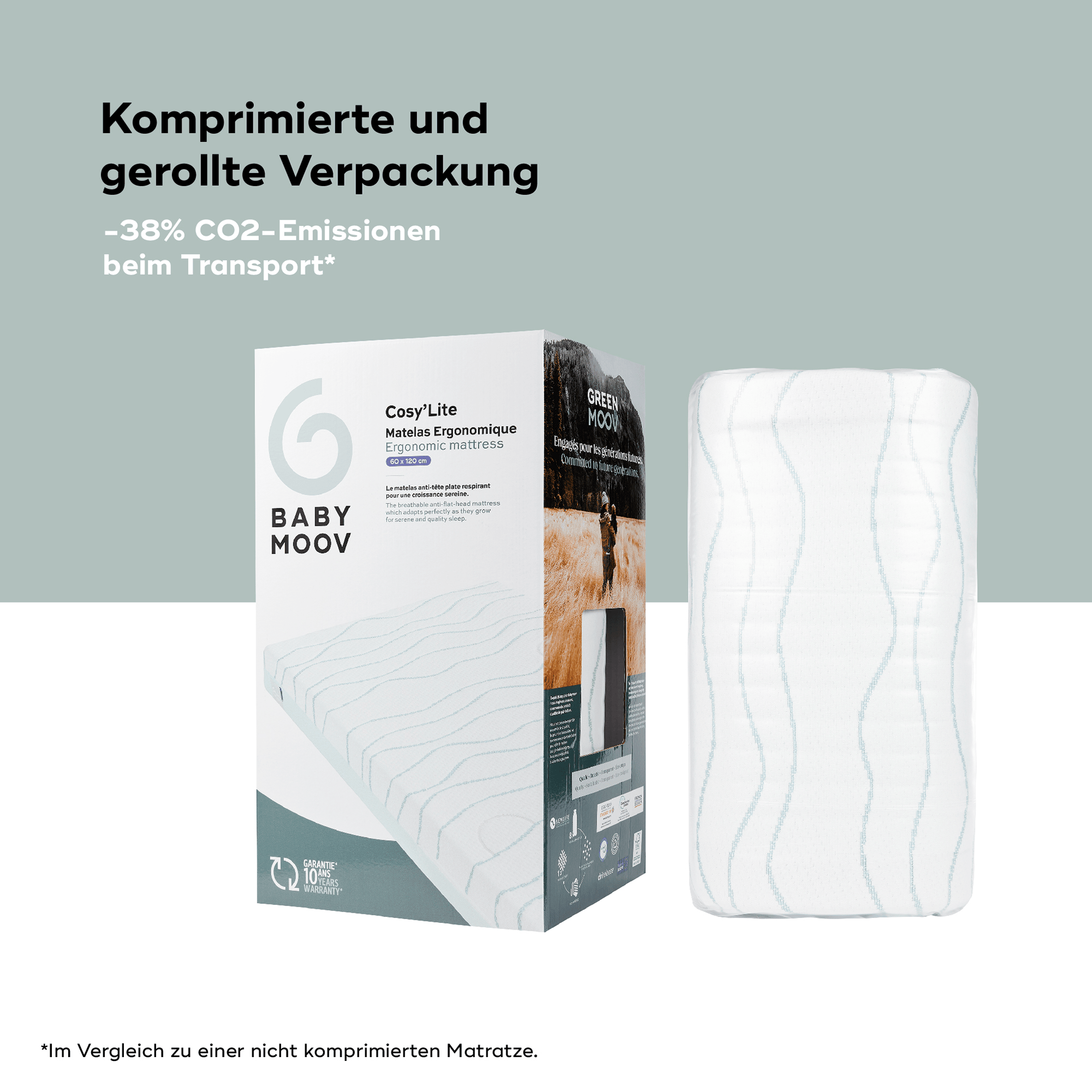 Matratzen 60 x 120 cm, babymoov, Weiß – Produktansicht