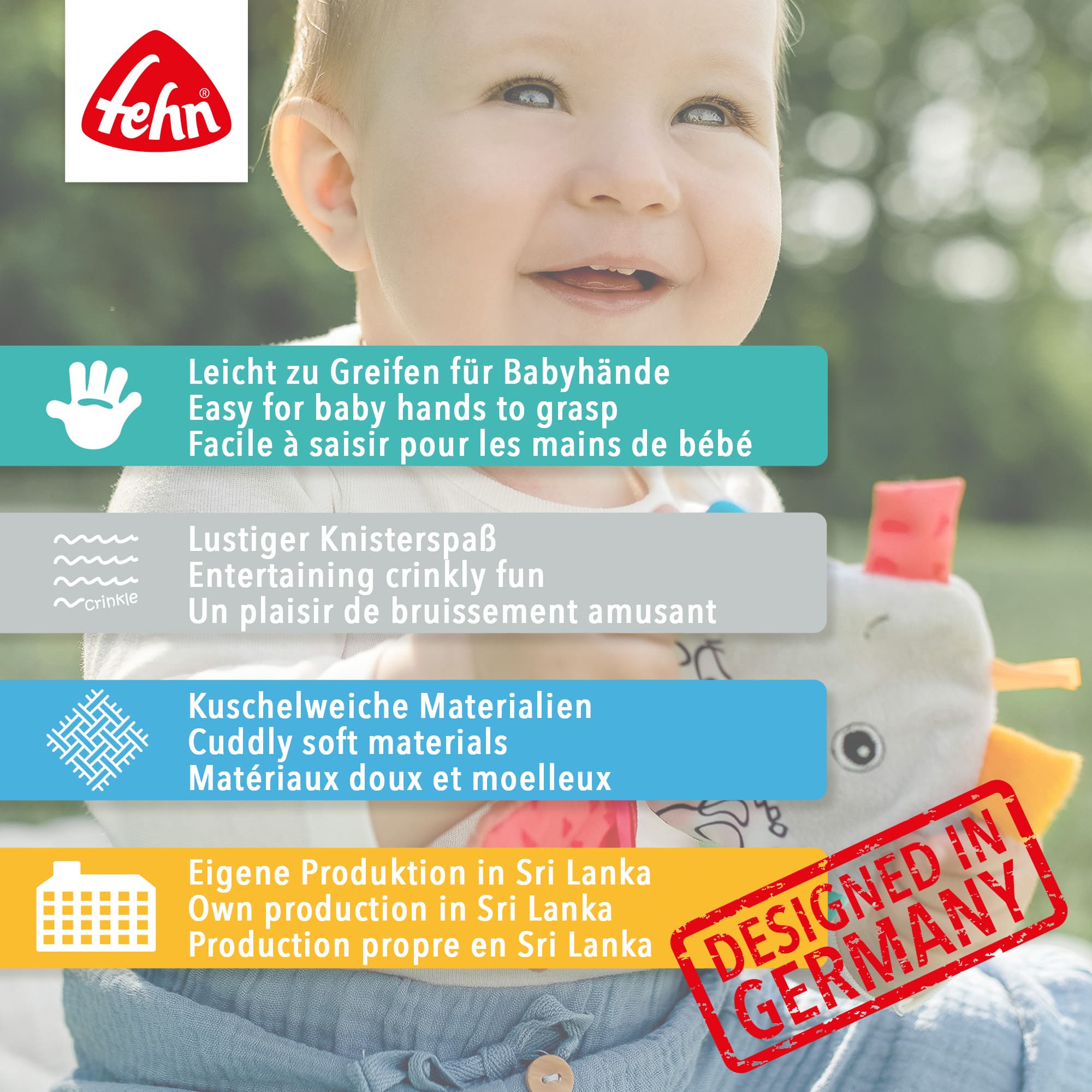 Knisterspielzeug & Knistertücher, fehn, Mehrfarbig – Produktansicht