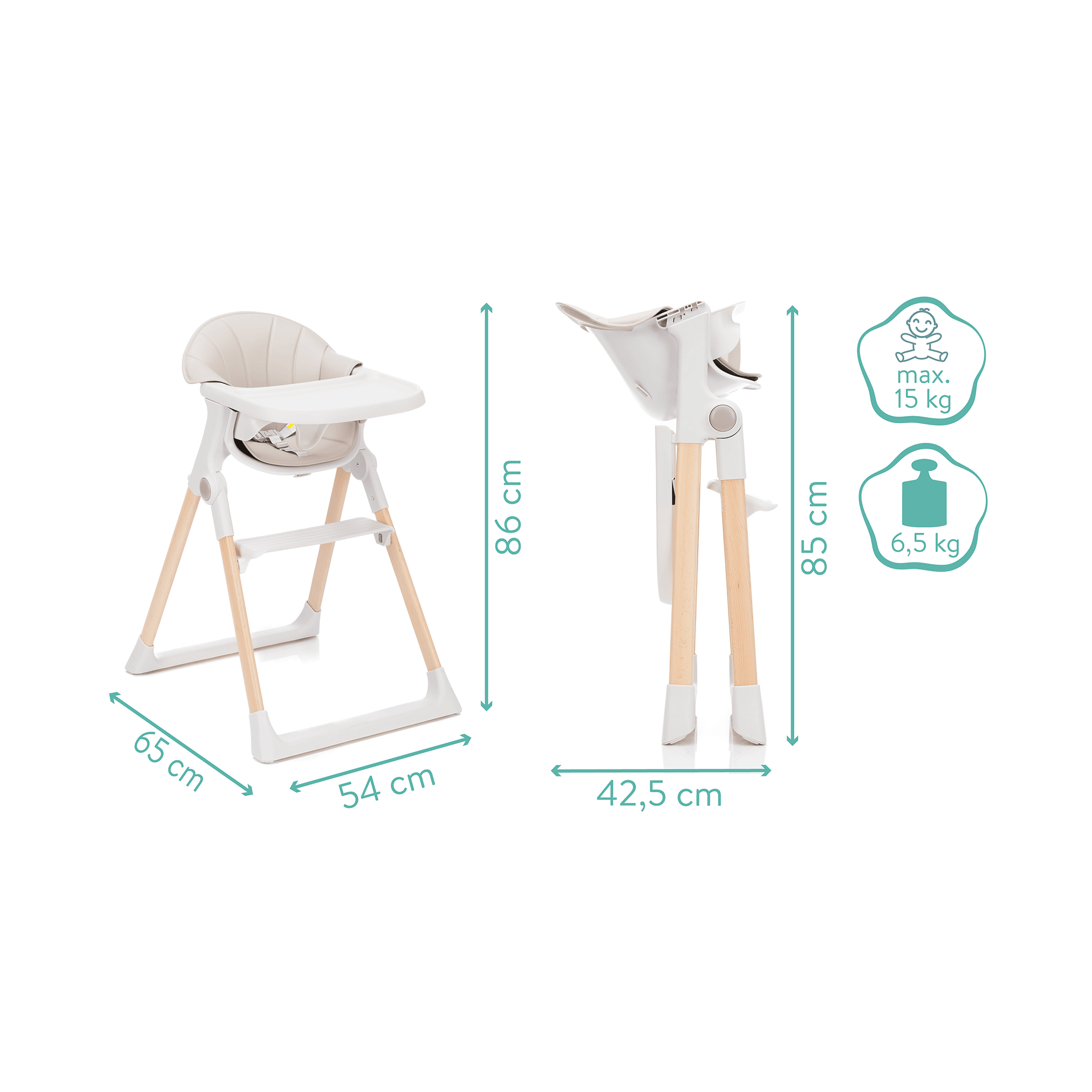 Kombihochstühle, fillikid – Produktansicht
