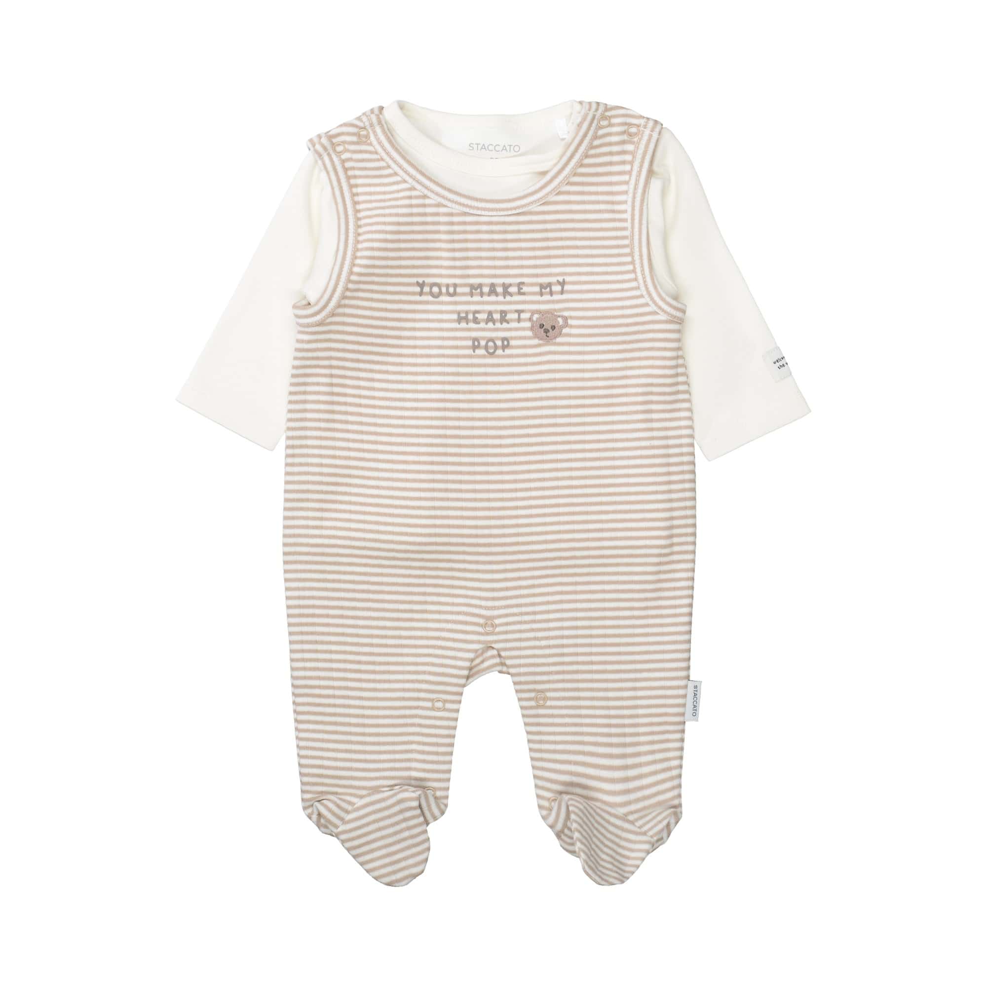 Strampler, STACCATO, Grau – Besonderheit: Set bestehend aus Strampler und Langarmshirt