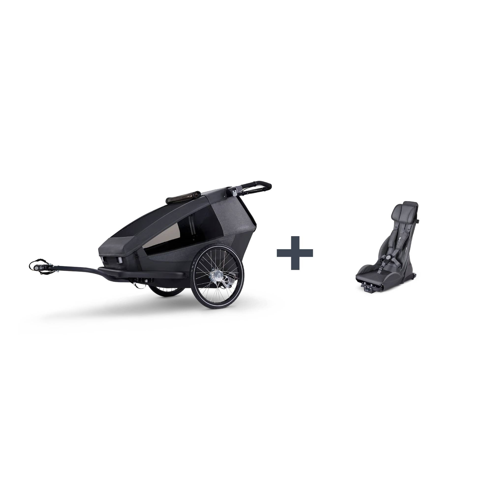 Fahrradanhänger, Croozer, Schwarz – Produktansicht